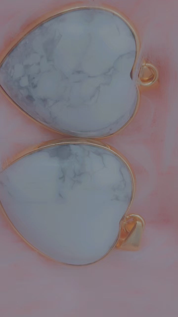 White Marble Heart Pendant Necklace | Elegant Minimalist Jewelry Gift for Women