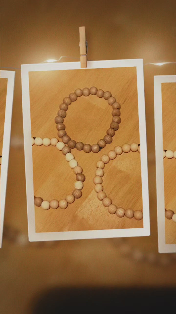 Neutral Tone Wooden Bead Bracelet | Handmade Stretch Bracelets | Minimalist Natural Jewelry
