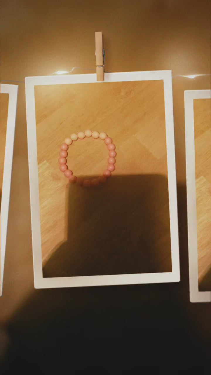 Simple Pink Beaded Bracelet for Women | Minimalist Adjustable Bracelet | Cute Everyday Jewelry Gift for Her
