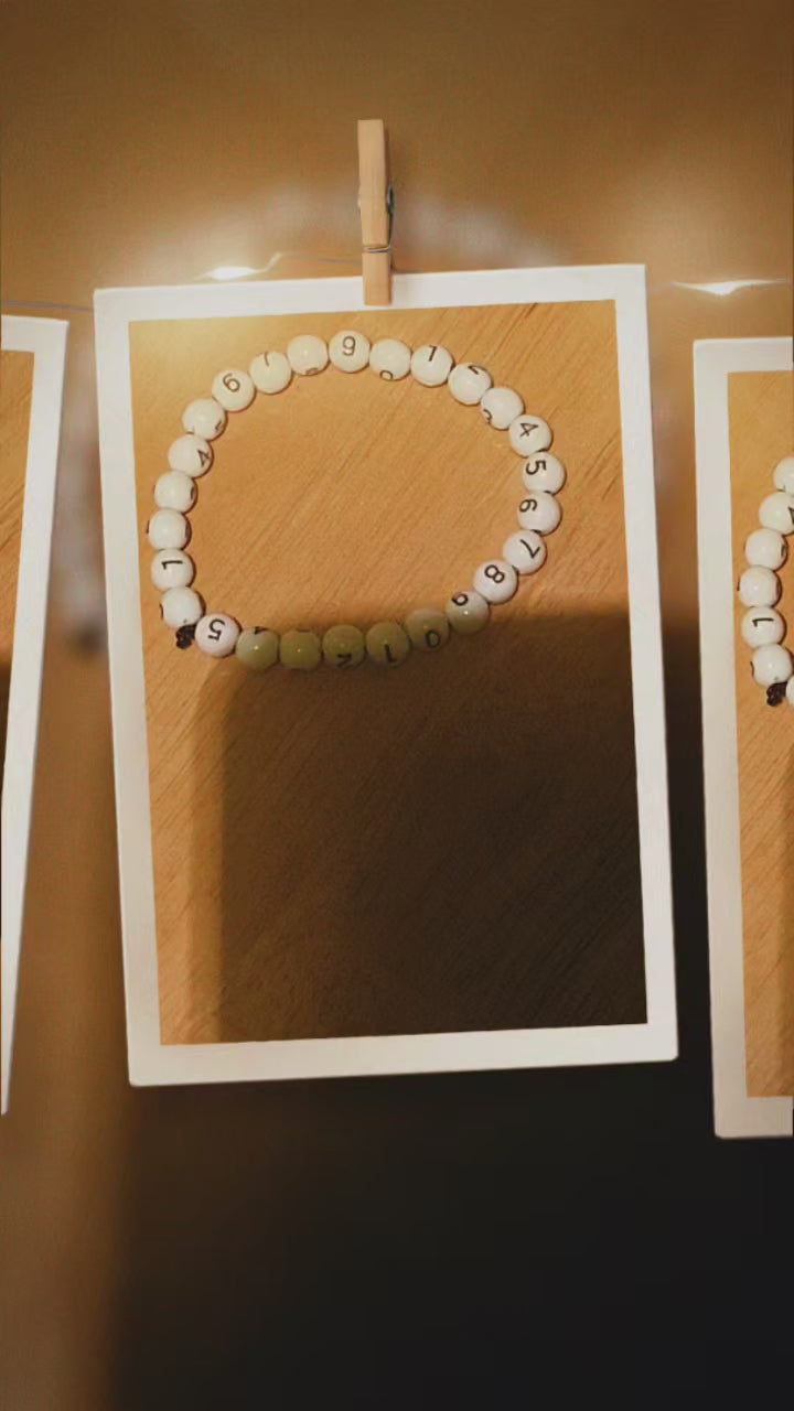 Minimalist Number Bracelet – Custom Simple Beaded Teacher Bracelet | Educational Gift Jewelry