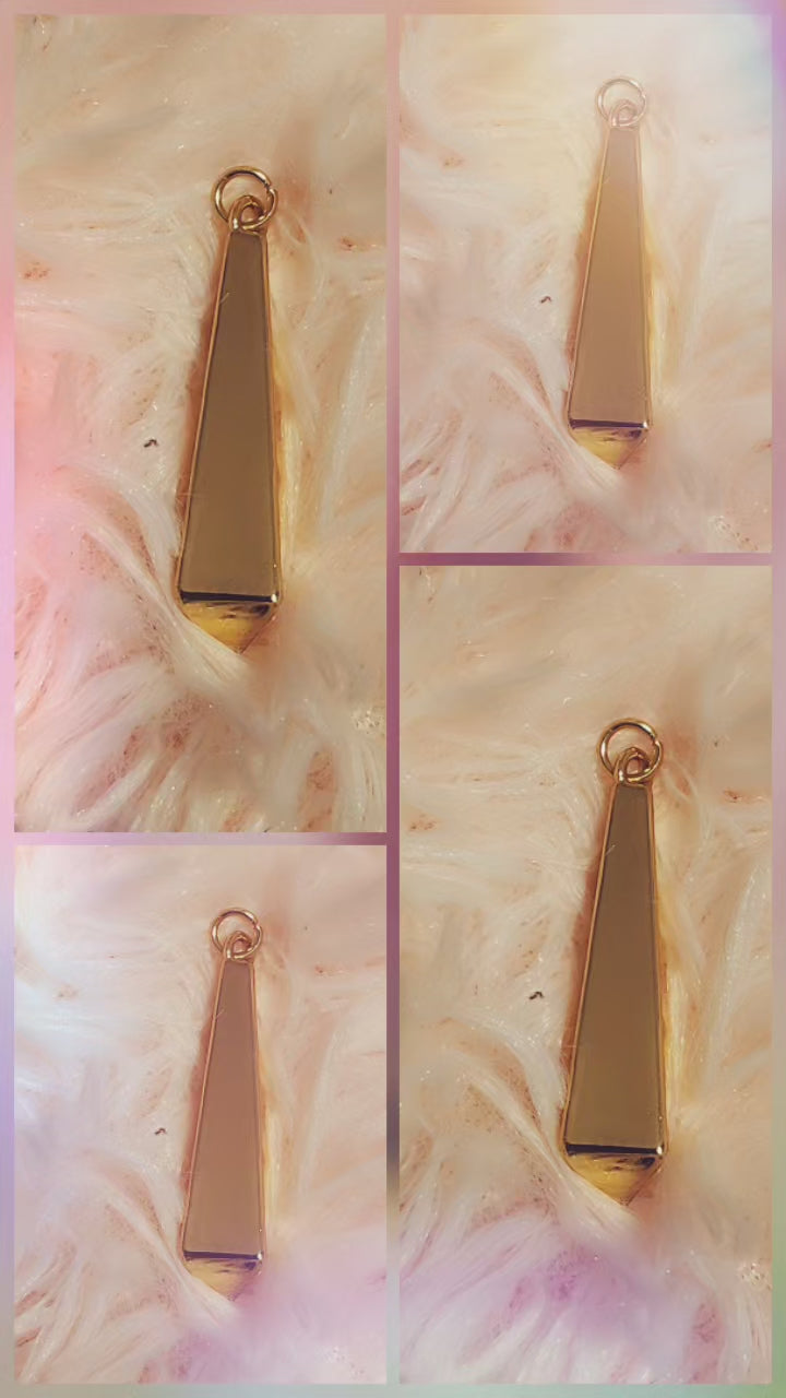Minimalist Gold Pendant Charm, Geometric Trapezoid Charm, Gold Necklace Pendant, DIY Jewelry Charm, Modern Gold Jewelry Finding