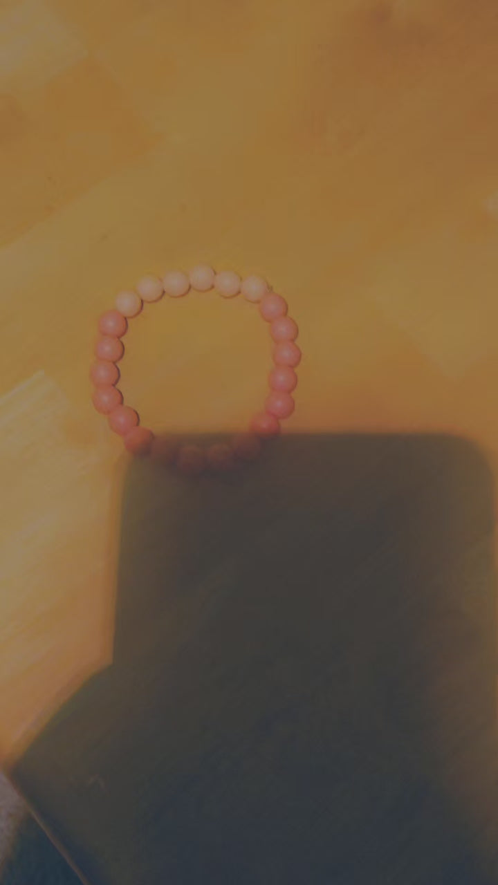 Simple Pink Beaded Bracelet for Women | Minimalist Adjustable Bracelet | Cute Everyday Jewelry Gift for Her
