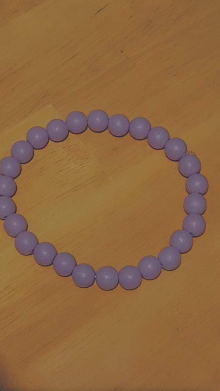 Purple Beaded Bracelet – Simple Minimalist Stretch Bracelet