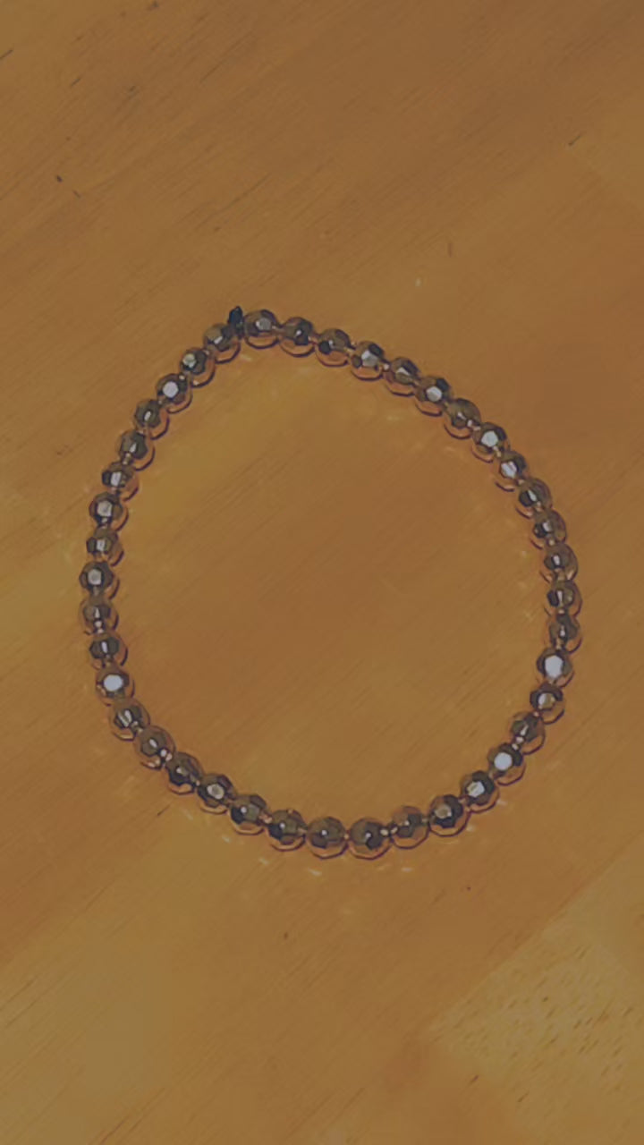 Golden Bead Bracelet for Women | Minimalist Stretch Bracelet |
