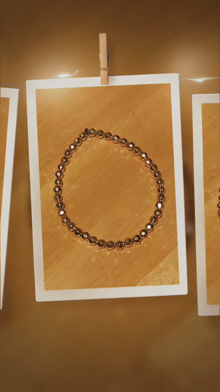 Golden Bead Bracelet for Women | Minimalist Stretch Bracelet |