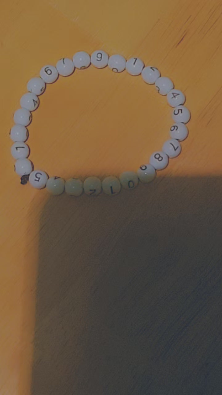 Minimalist Number Bracelet – Custom Simple Beaded Teacher Bracelet | Educational Gift Jewelry