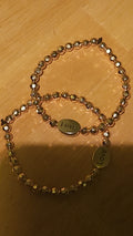 Love Silver Oval Bracelet with Gold Beads | Inspirational Adjustable Bracelet for Women | Meaningful Jewelry Gift for Her