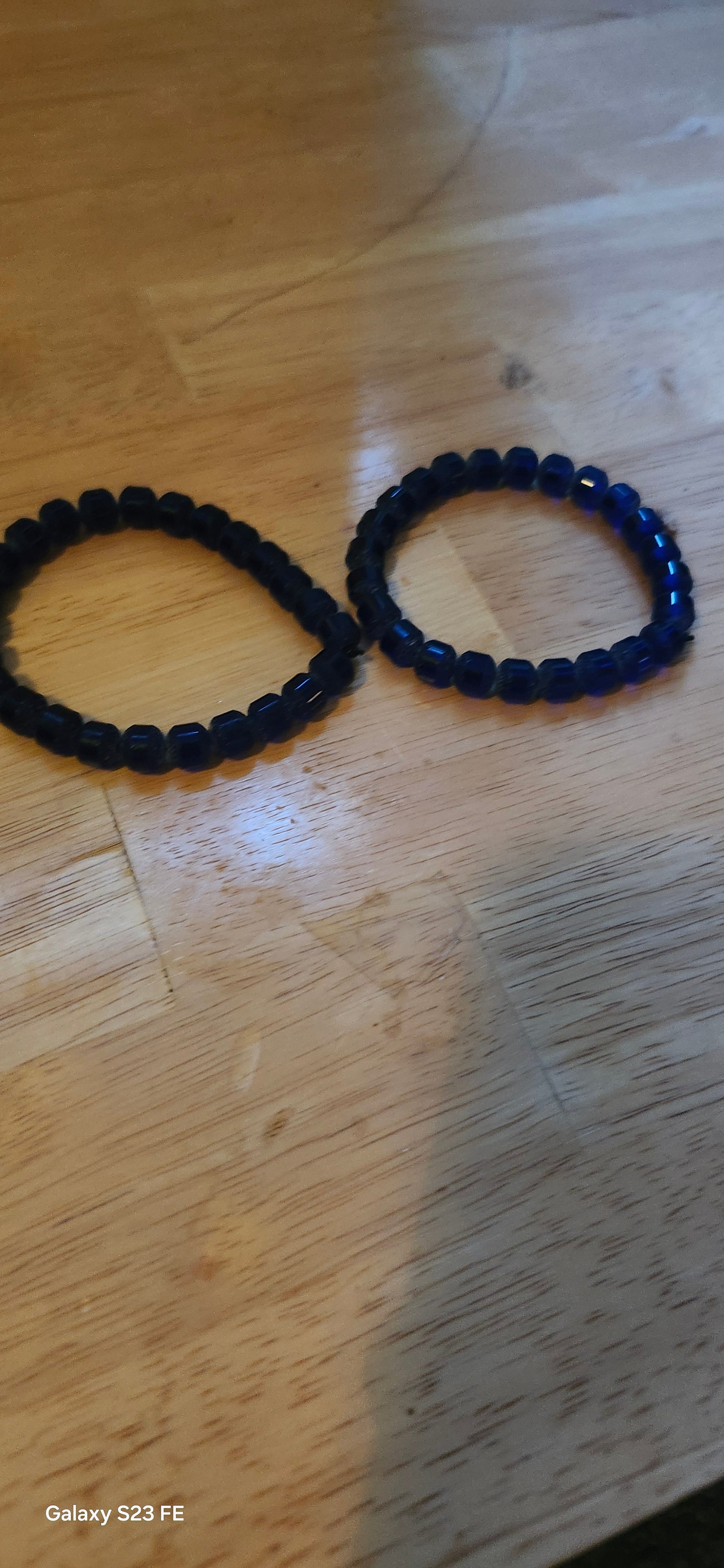 Handmade Dark Blue Beaded Bracelet | Elegant Navy Blue Stretch Bracelet for Women | Graceform Boutique