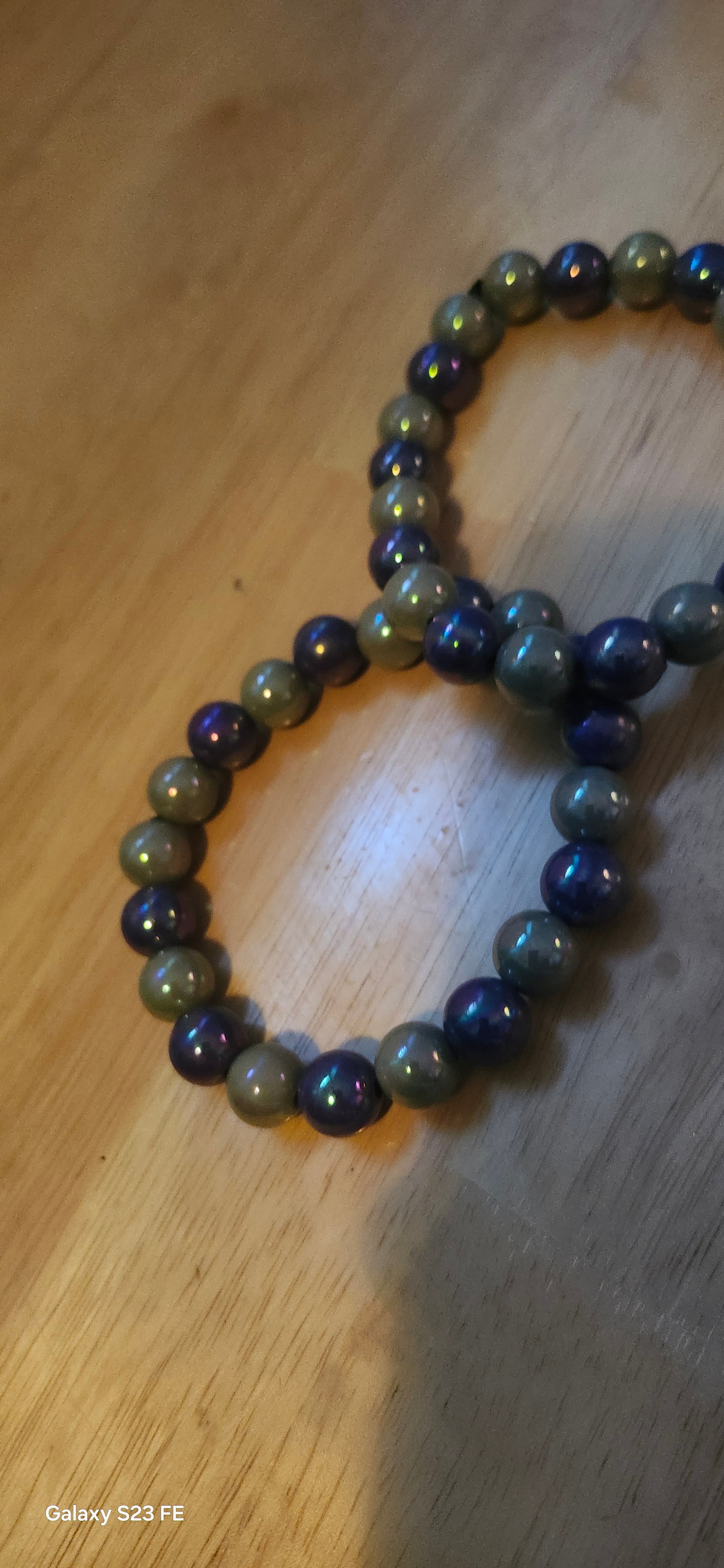 Handmade Dark Grey & Blue Purple Beaded Bracelet | Elegant Stretch Bracelet for Women | Graceform Boutique