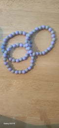 Grey & Purple Beaded Bracelet – Stylish Unisex Elastic Wristband | Handmade Fashion Jewelry Gift