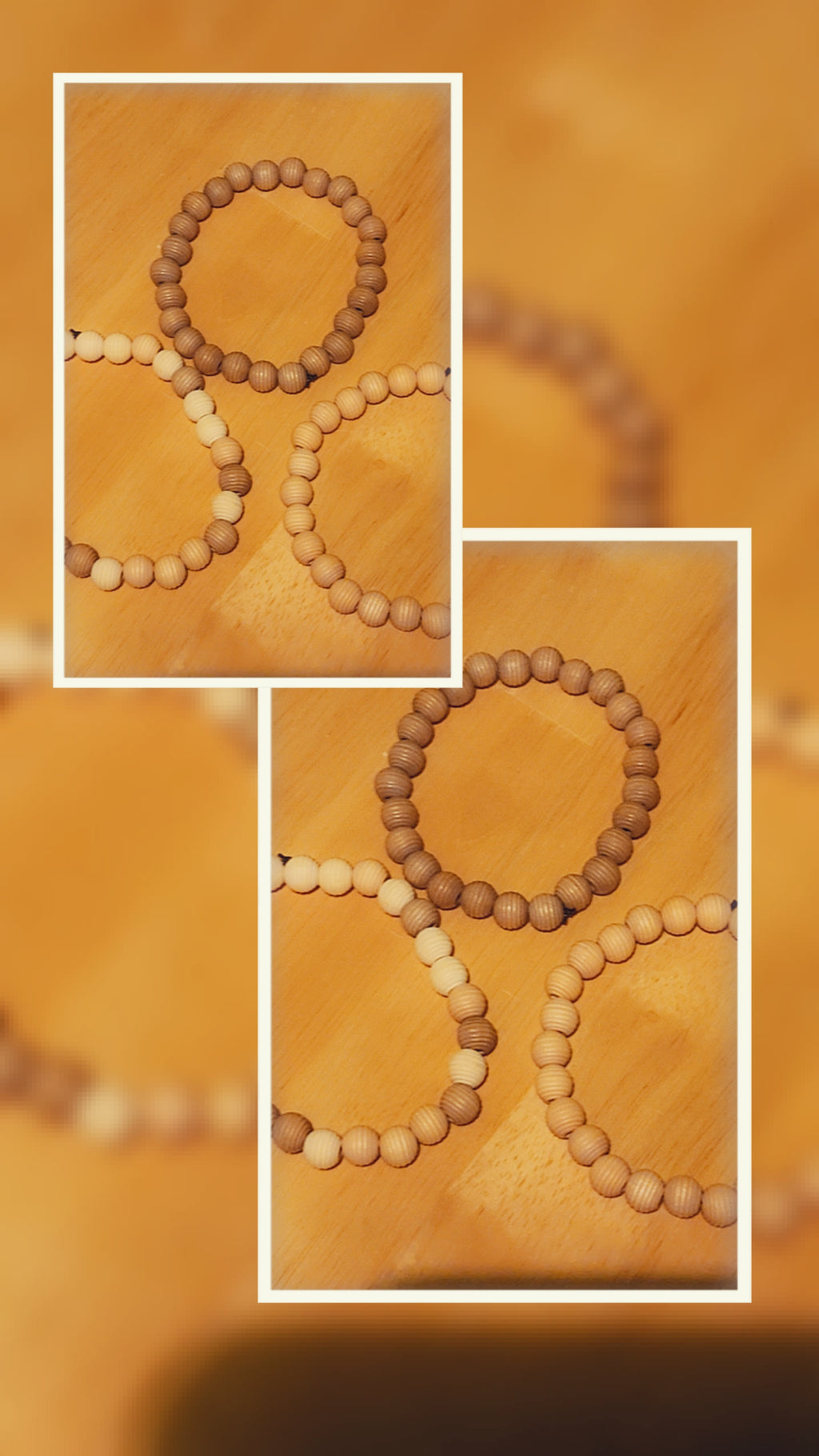 Neutral Tone Wooden Bead Bracelet | Handmade Stretch Bracelets | Minimalist Natural Jewelry