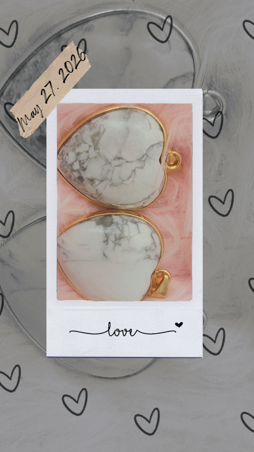 White Marble Heart Pendant Necklace | Elegant Minimalist Jewelry Gift for Women