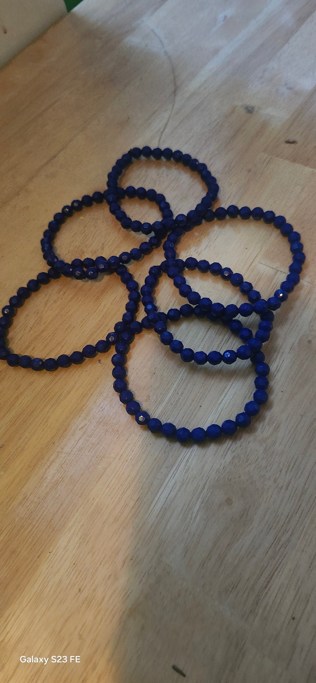 Super Dark Blue Beaded Bracelet | Elegant Handmade Stretch Bracelet for Women