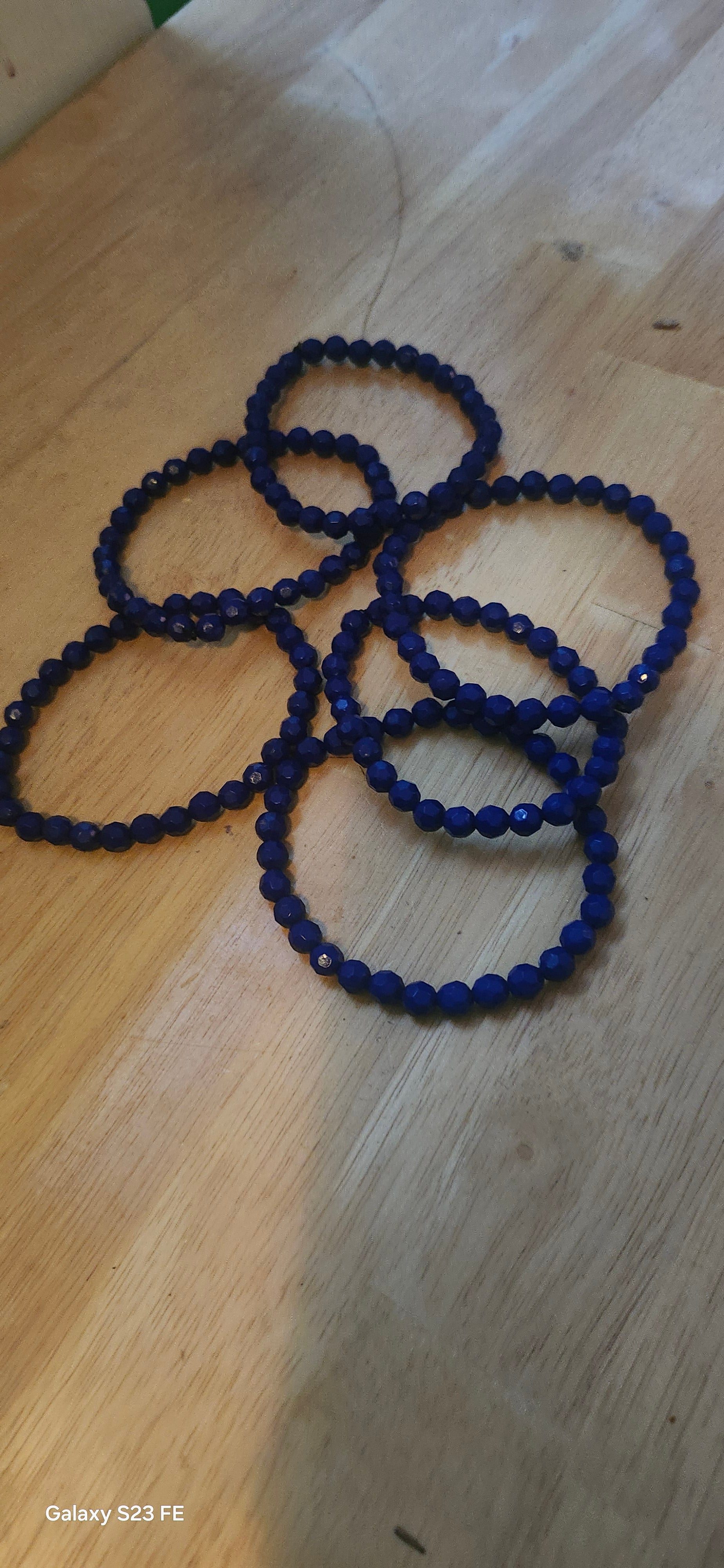 Super Dark Blue Beaded Bracelet | Elegant Handmade Stretch Bracelet for Women