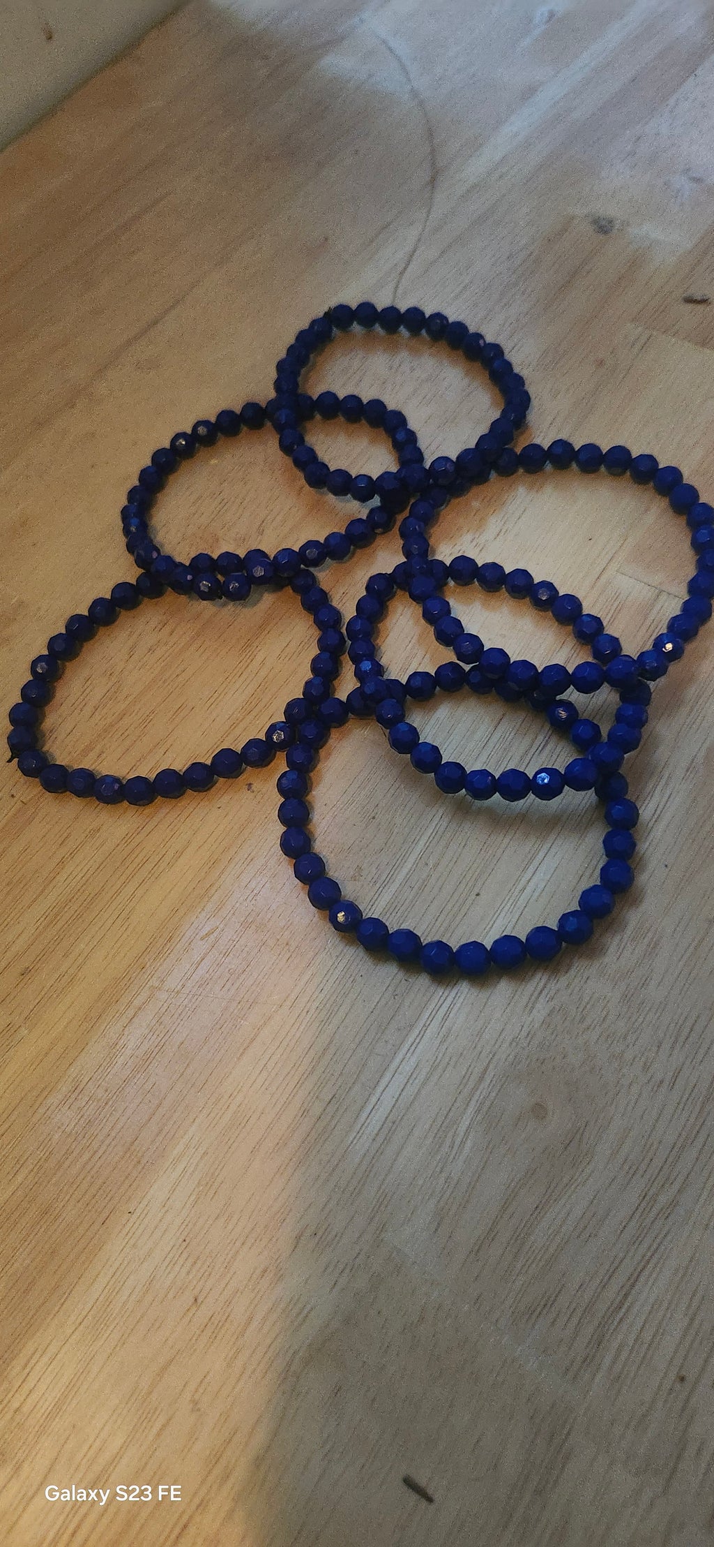 Super Dark Blue Beaded Bracelet | Elegant Handmade Stretch Bracelet for Women