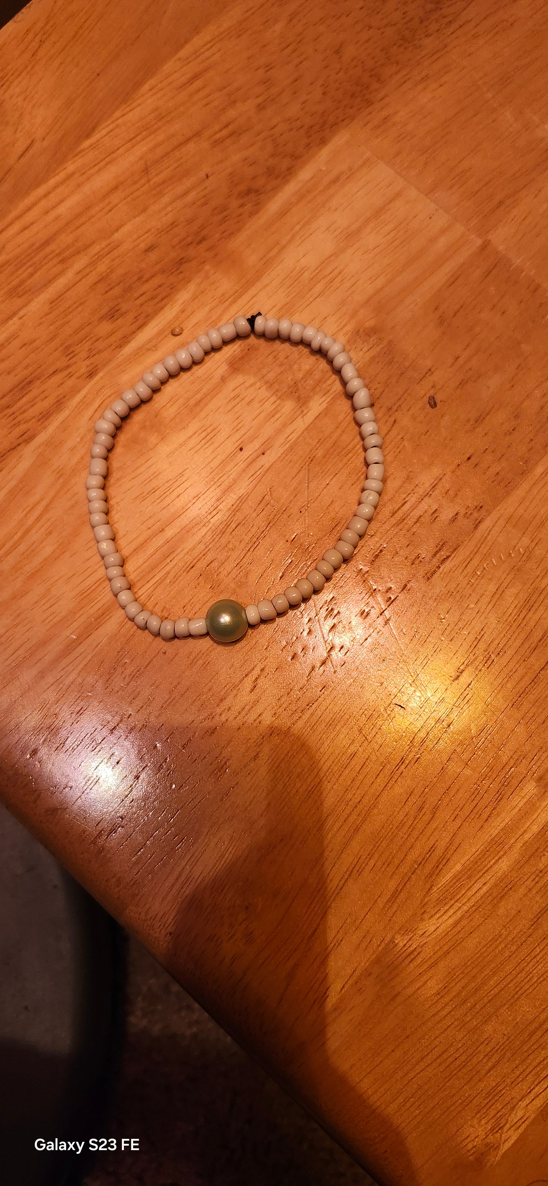 Simple White Bracelet with Blue Beads | Minimalist Handmade Jewelry