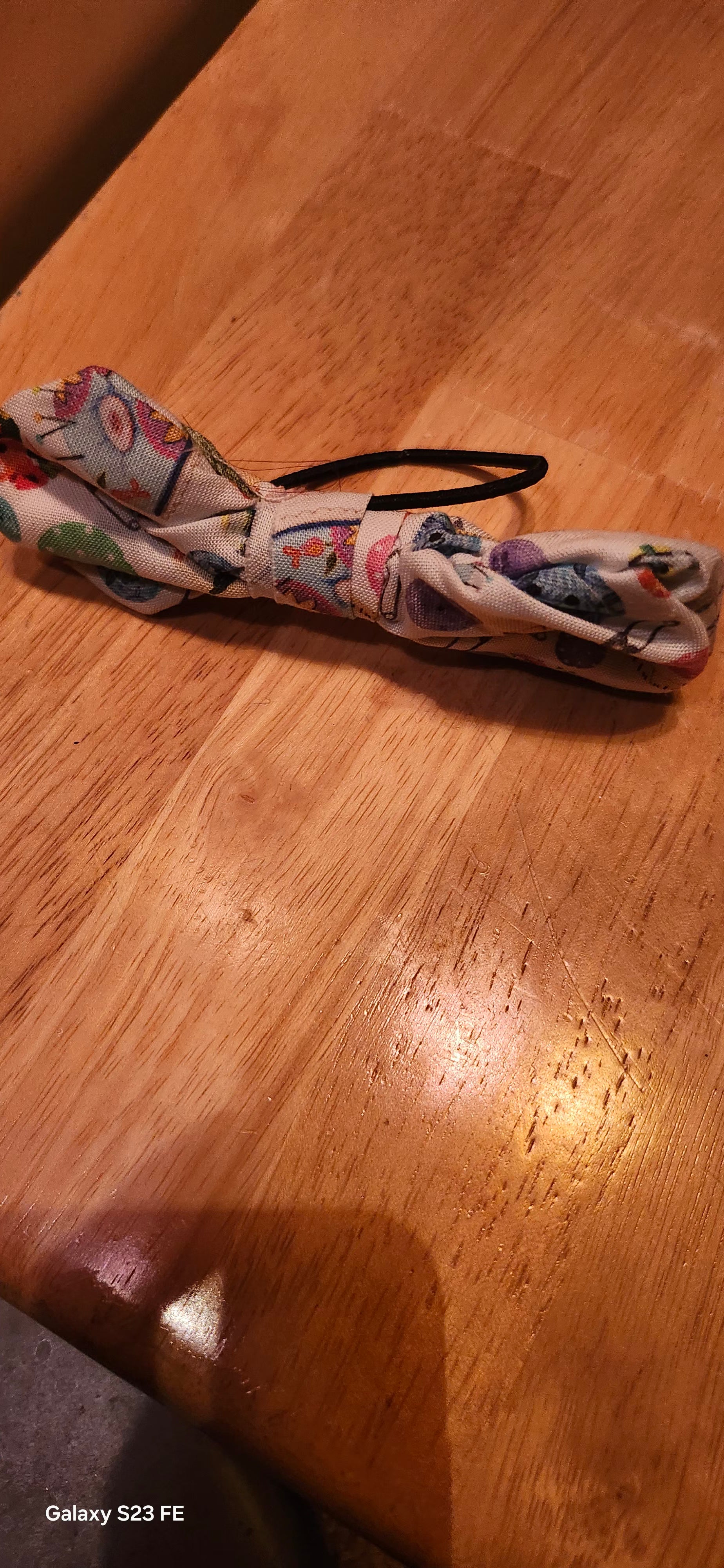 Sewing Themed Hair Bow – Handmade Craft Style Ribbon Bow