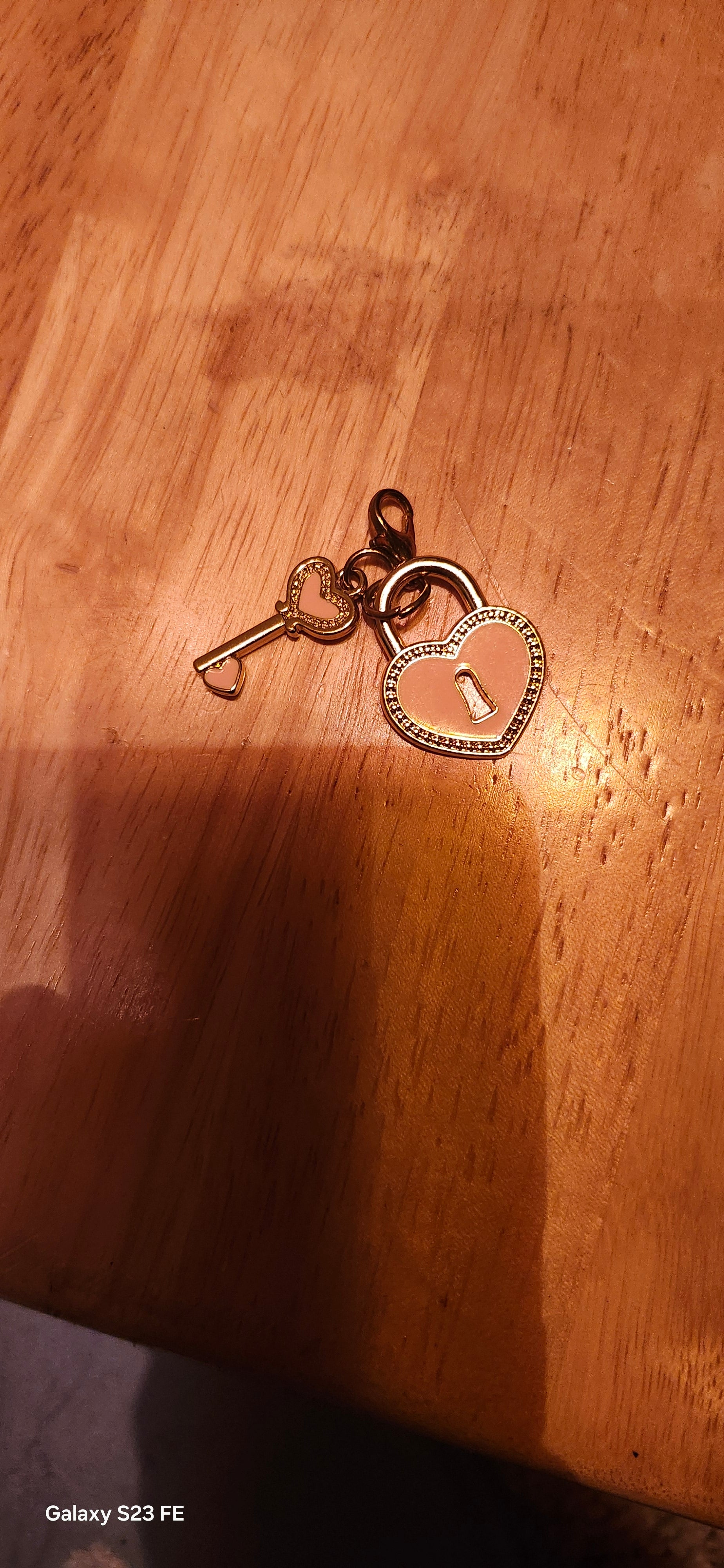 Heart Lock & Key Charm | Cute Gold Love Pendant for Bracelets & Keychains