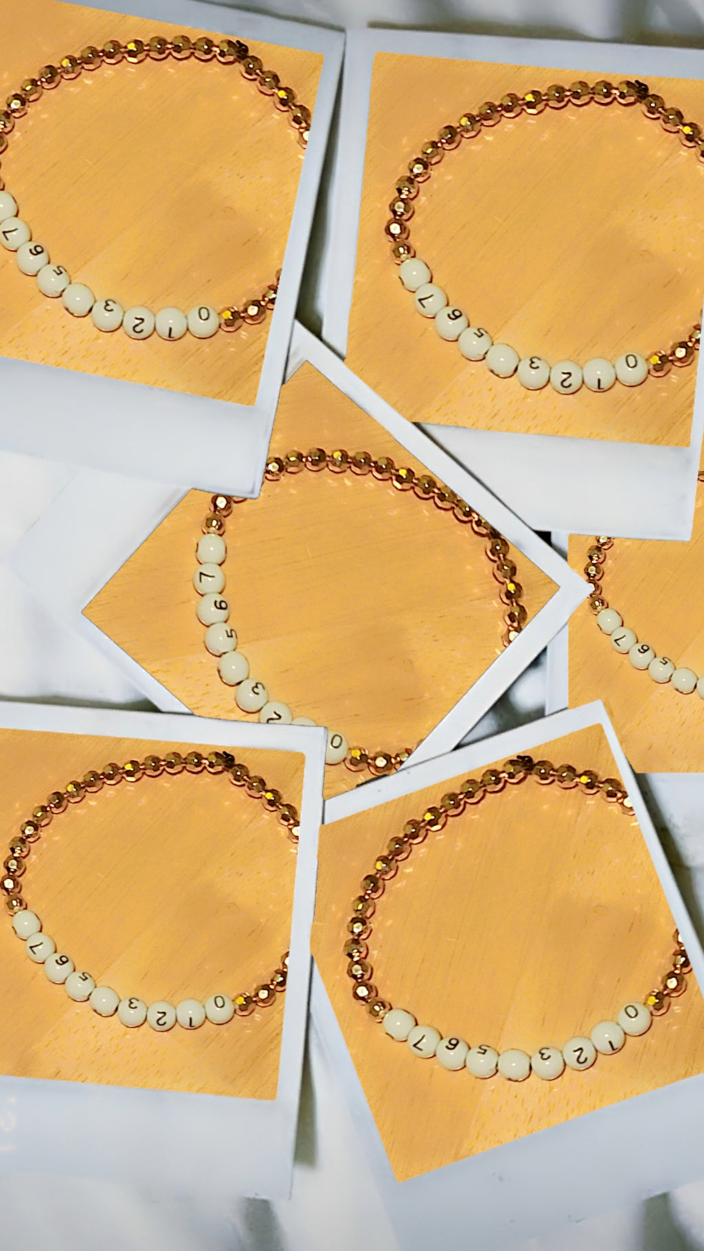 Number Bead Bracelet with Gold Beads | Stretch Bracelet for Women | Minimalist Lucky Number Jewelry Gift