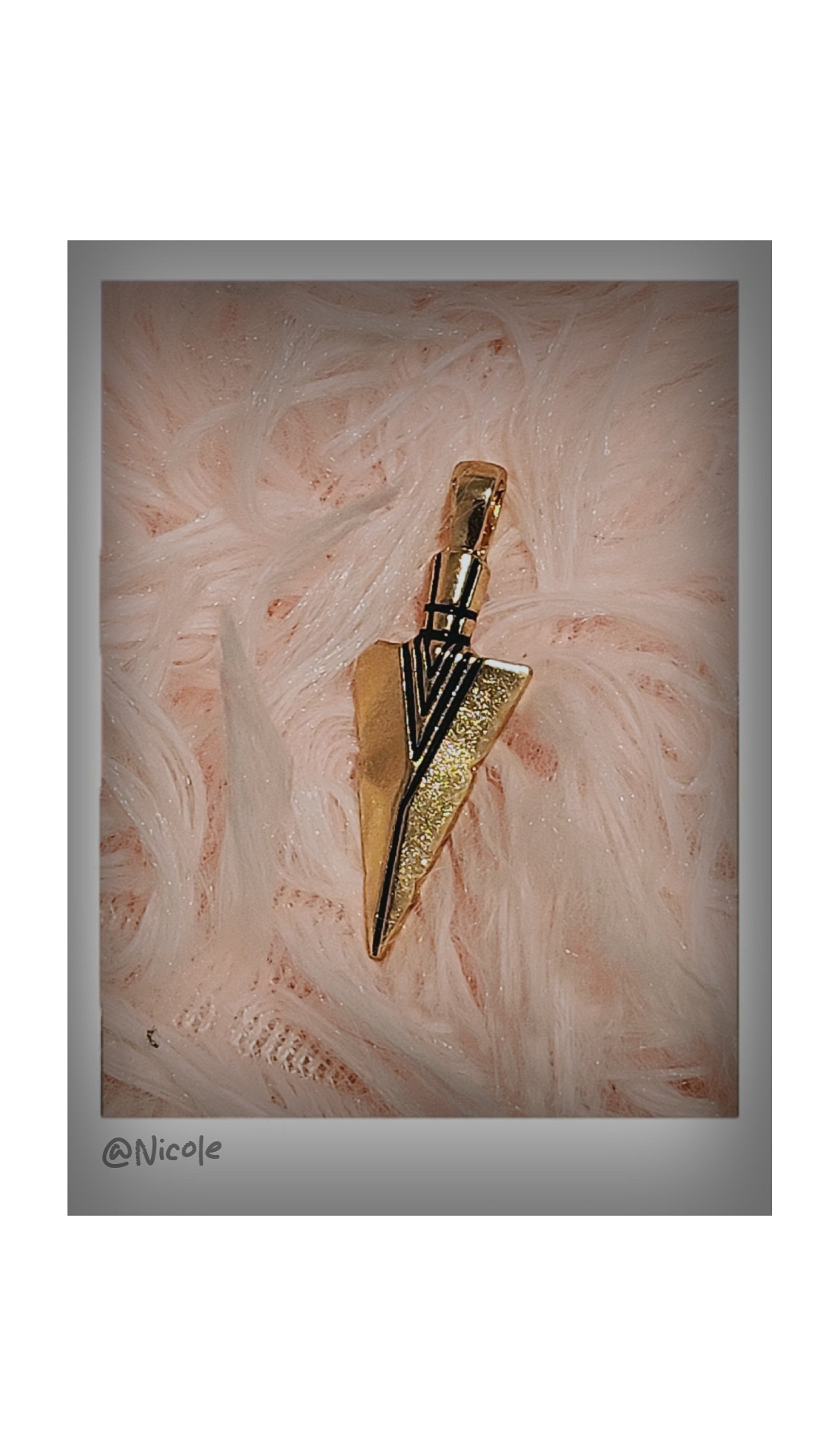 Gold Arrowhead Pendant Charm | Geometric Gold Pendant | Boho Minimalist Jewelry Charm | Statement Pendant for DIY Necklace