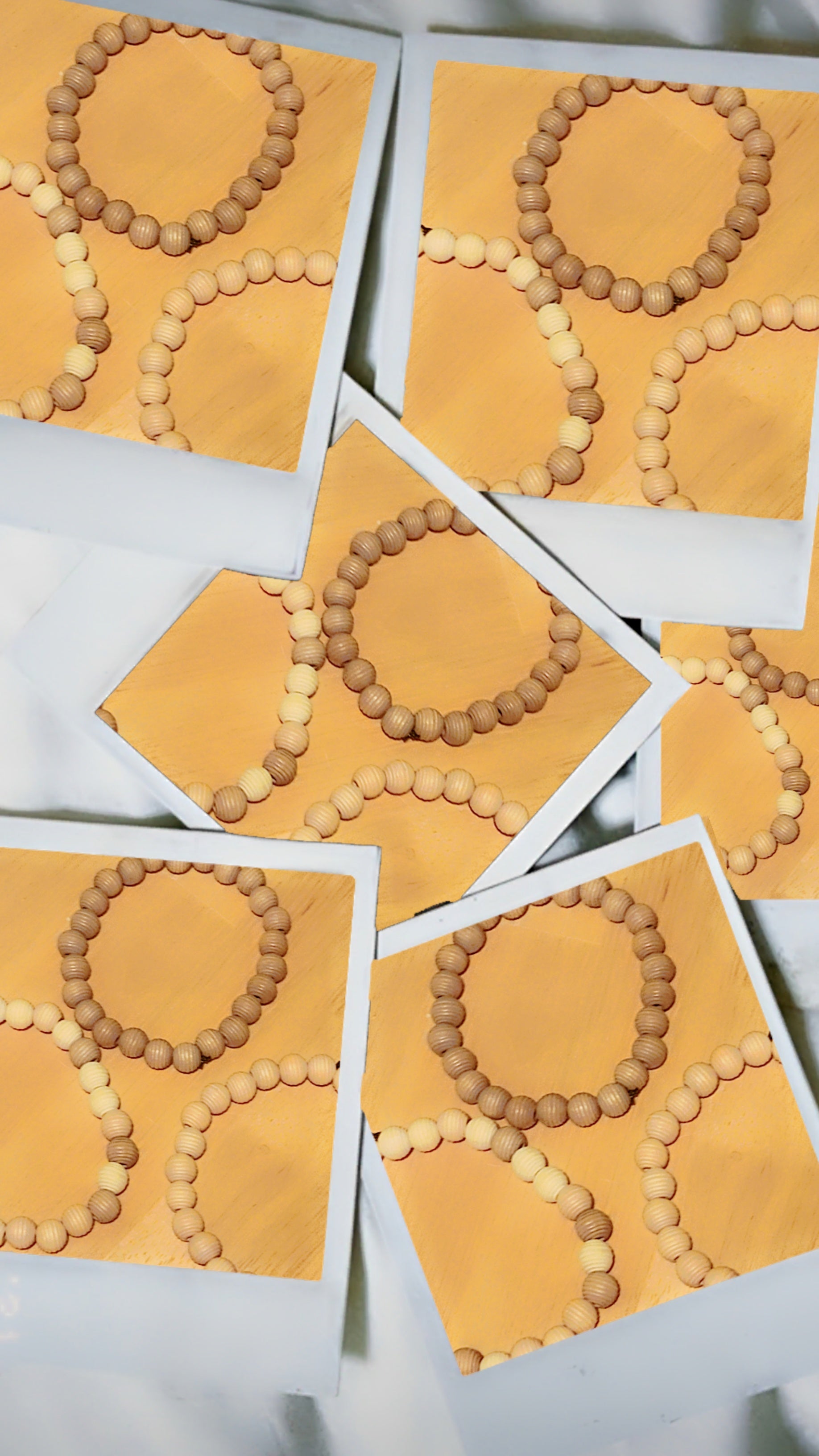 Neutral Tone Wooden Bead Bracelet | Handmade Stretch Bracelets | Minimalist Natural Jewelry