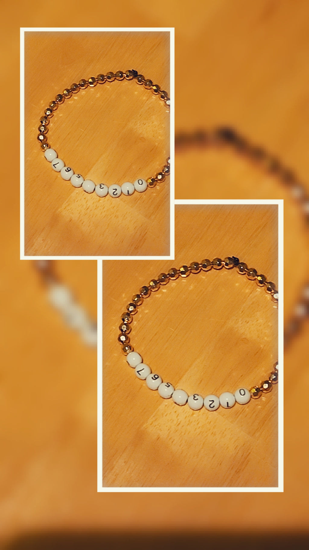 Number Bead Bracelet with Gold Beads | Stretch Bracelet for Women | Minimalist Lucky Number Jewelry Gift
