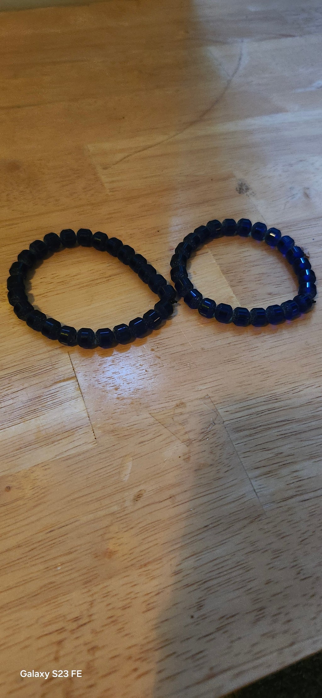 Handmade Dark Blue Beaded Bracelet | Elegant Navy Blue Stretch Bracelet for Women | Graceform Boutique