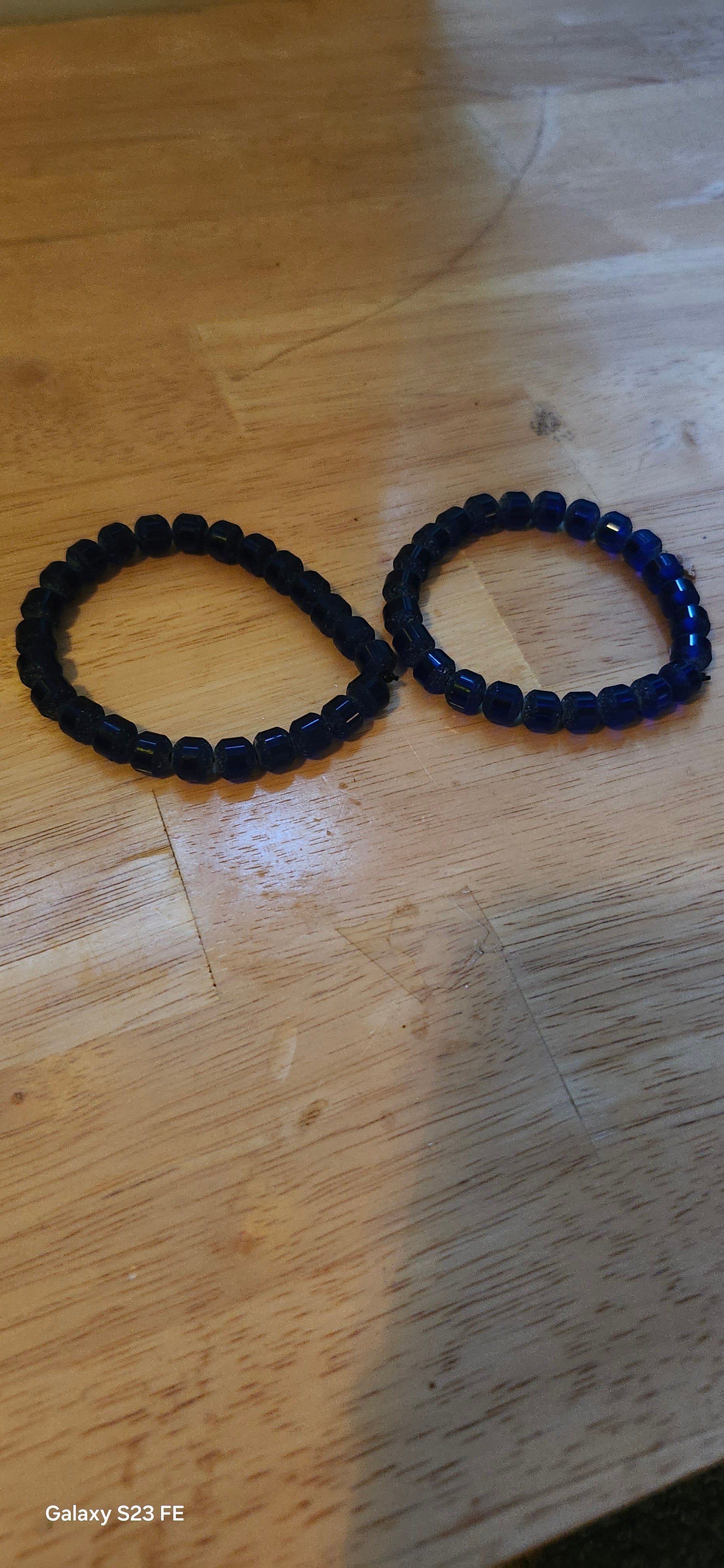 Handmade Dark Blue Beaded Bracelet | Elegant Navy Blue Stretch Bracelet for Women | Graceform Boutique