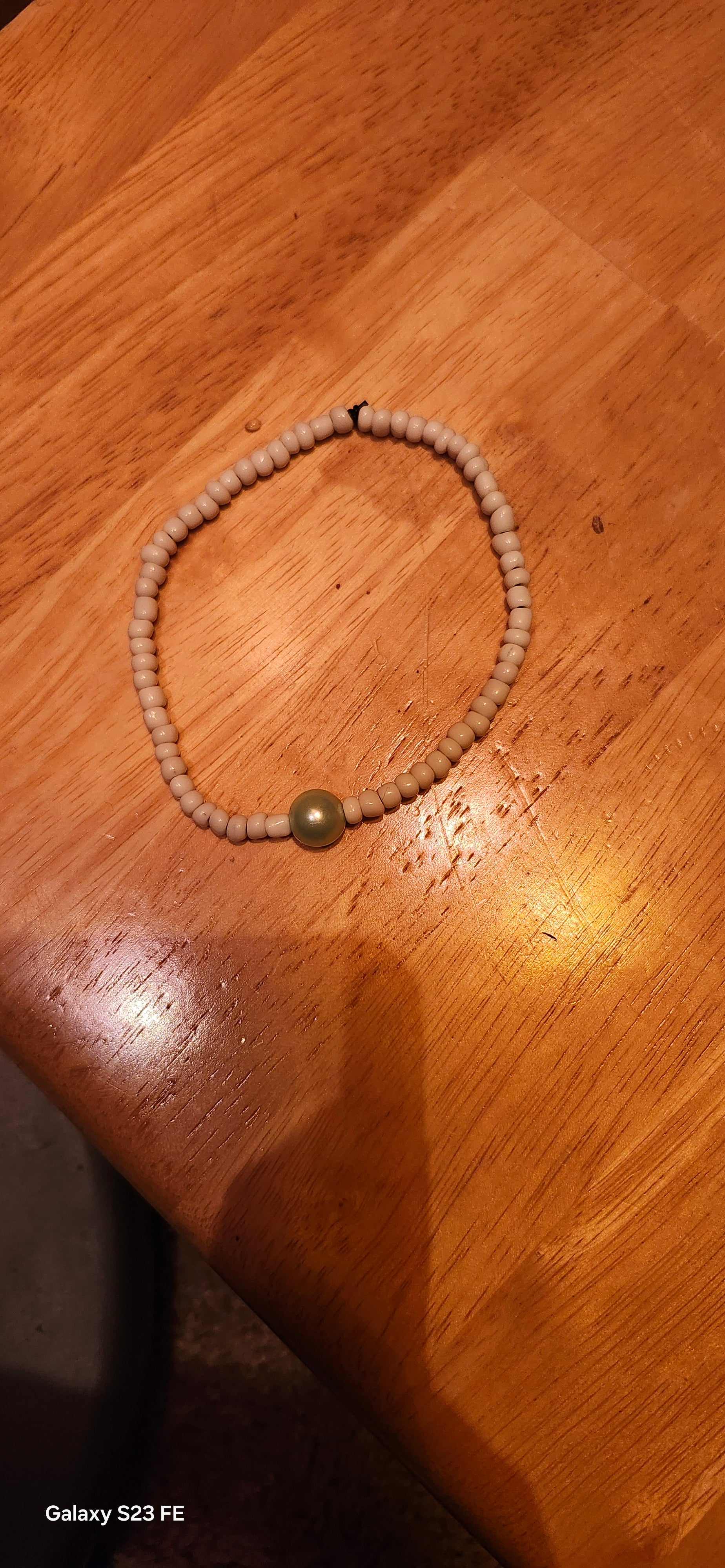 Simple White Bracelet with Blue Beads | Minimalist Handmade Jewelry