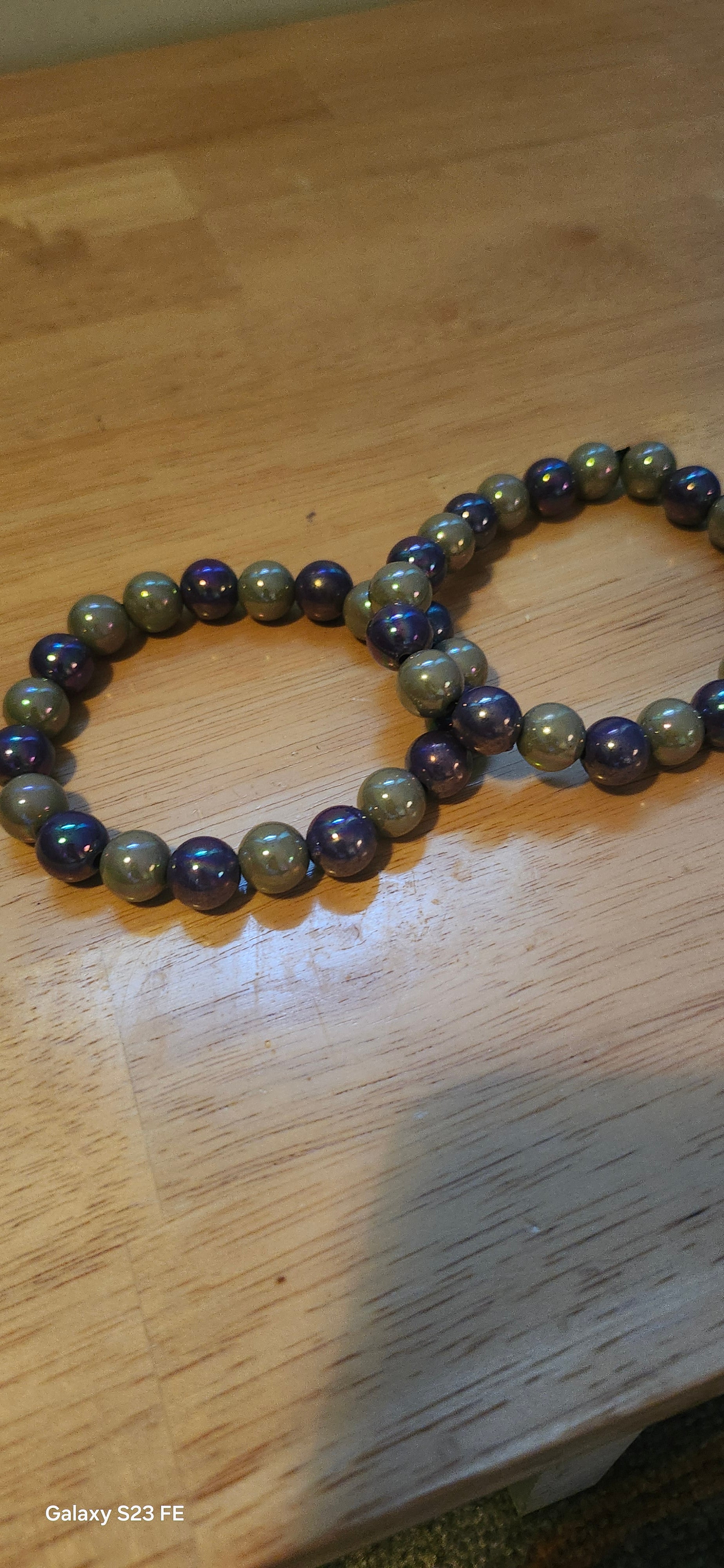 Handmade Dark Grey & Blue Purple Beaded Bracelet | Elegant Stretch Bracelet for Women | Graceform Boutique