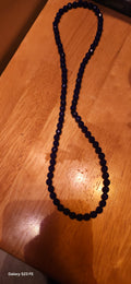 Handmade Navy Blue Beaded Necklace | Elegant Faceted Crystal Statement Necklace | Minimalist Jewelry Gift for Her