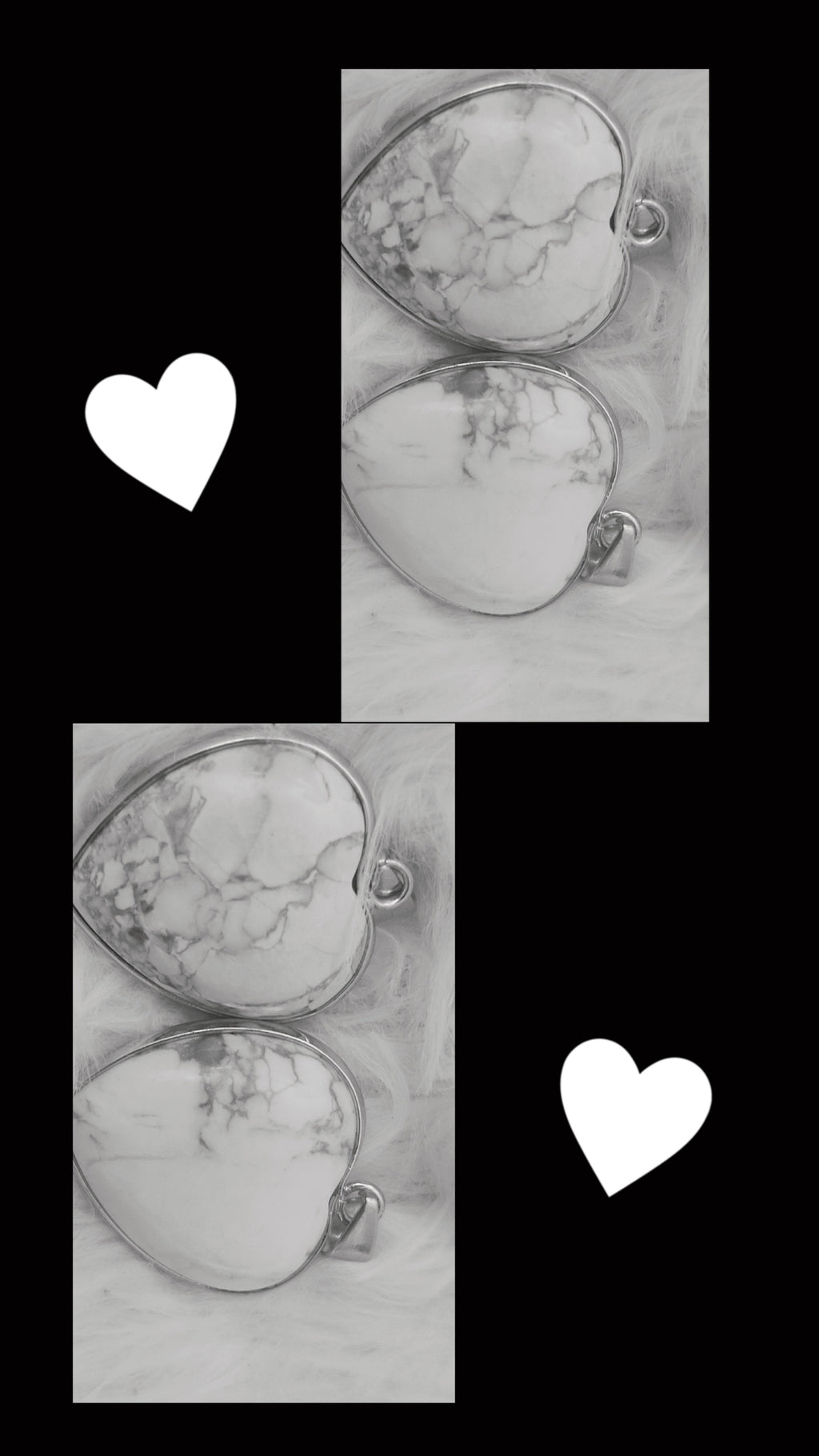 White Marble Heart Pendant Necklace | Elegant Minimalist Jewelry Gift for Women