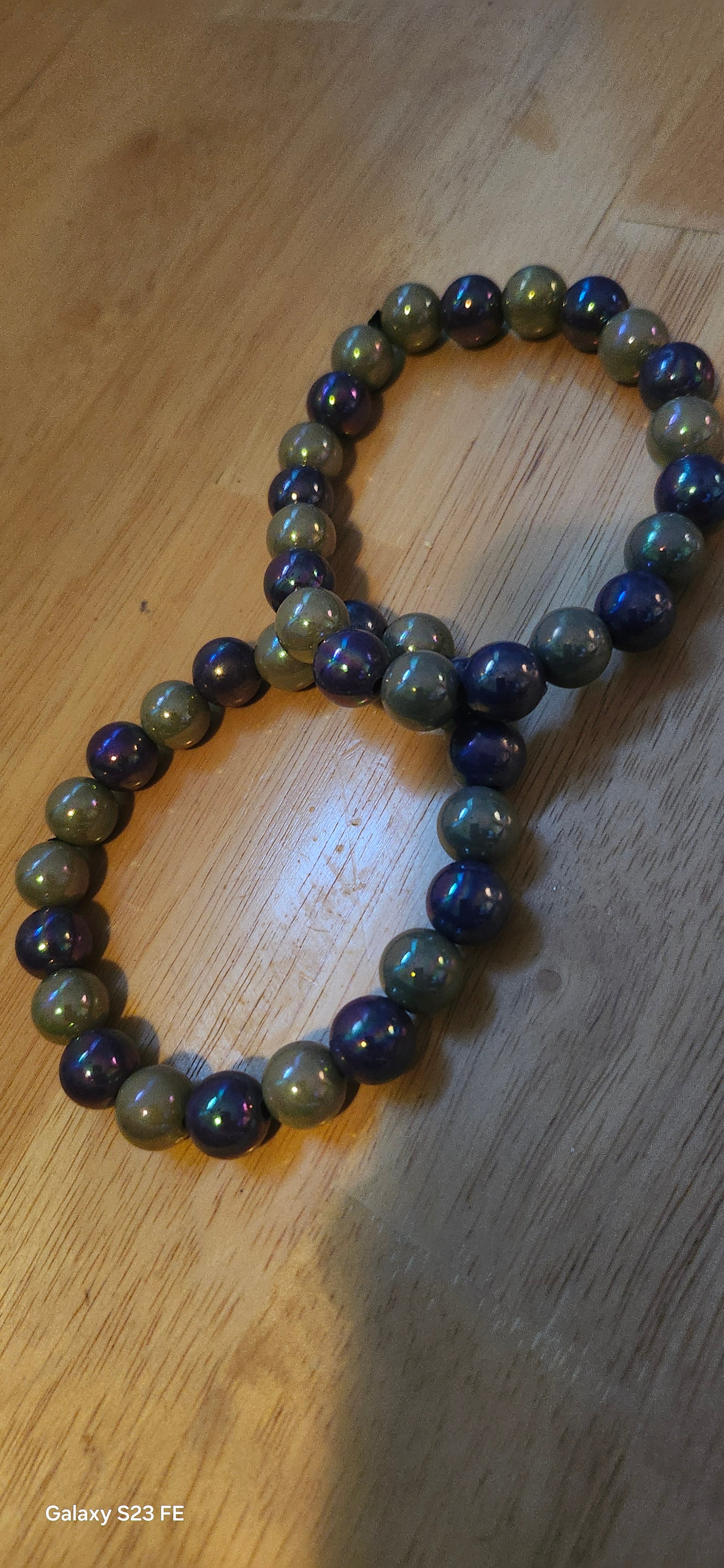 Handmade Dark Grey & Blue Purple Beaded Bracelet | Elegant Stretch Bracelet for Women | Graceform Boutique