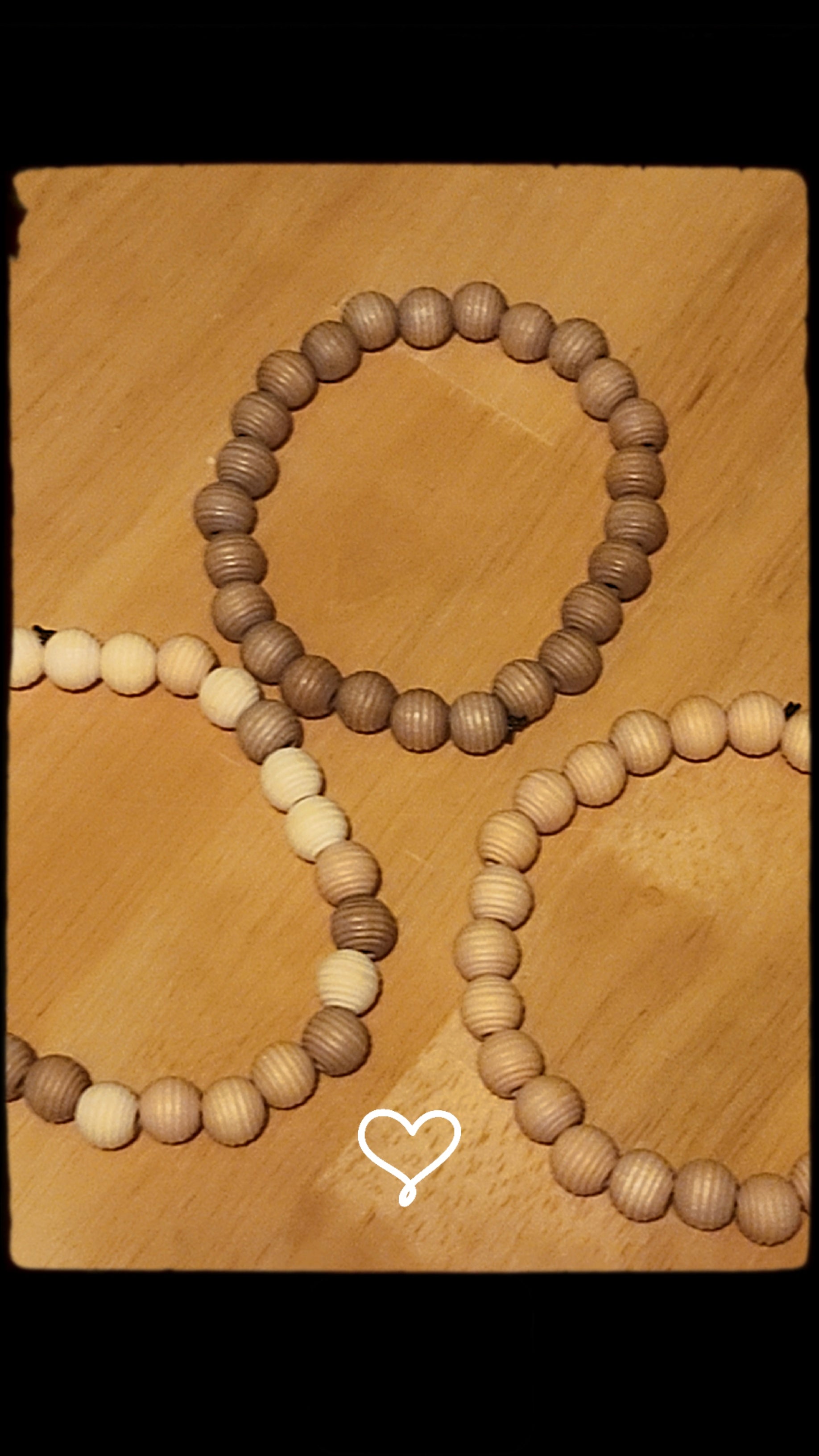 Neutral Tone Wooden Bead Bracelet | Handmade Stretch Bracelets | Minimalist Natural Jewelry