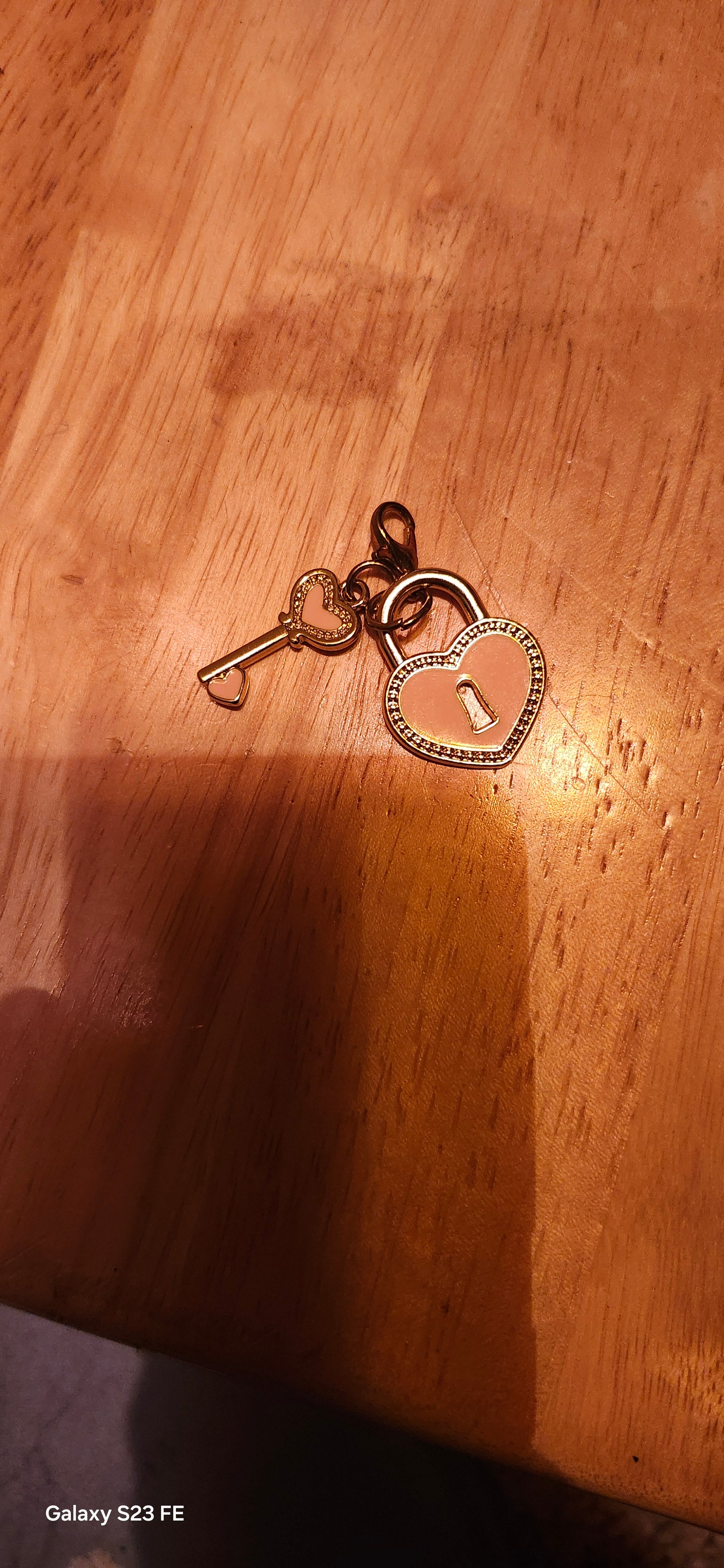 Heart Lock & Key Charm | Cute Gold Love Pendant for Bracelets & Keychains