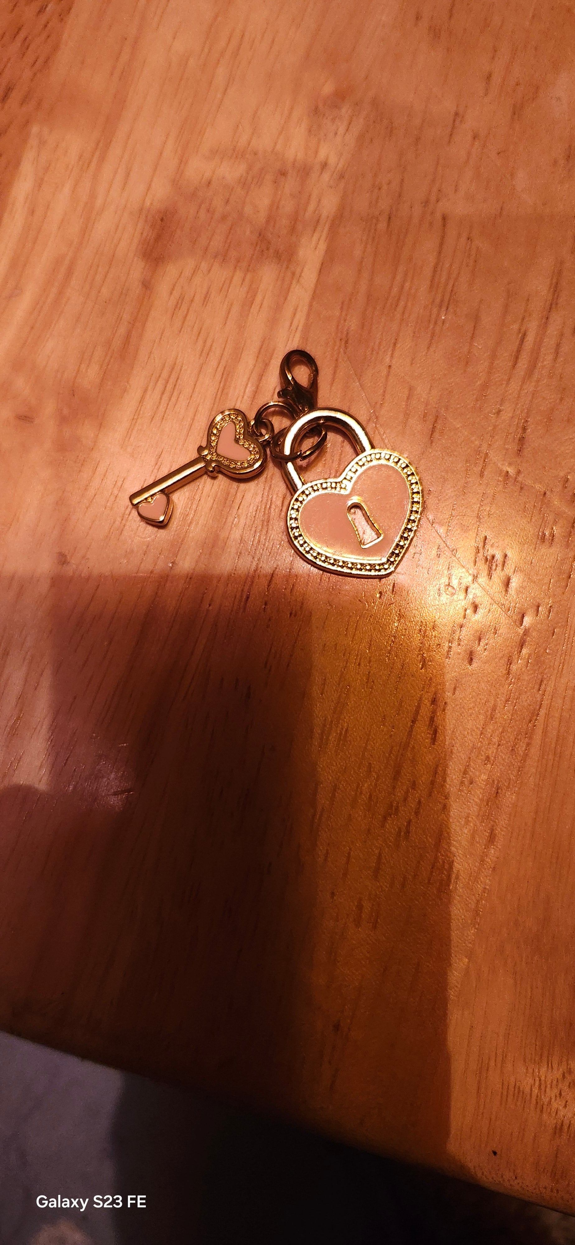 Heart Lock & Key Charm | Cute Gold Love Pendant for Bracelets & Keychains