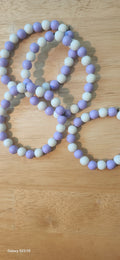 Purple and White Bracelet – Elegant Handmade Beaded Bracelet for Women, Stylish Everyday Fashion Jewelry Gift