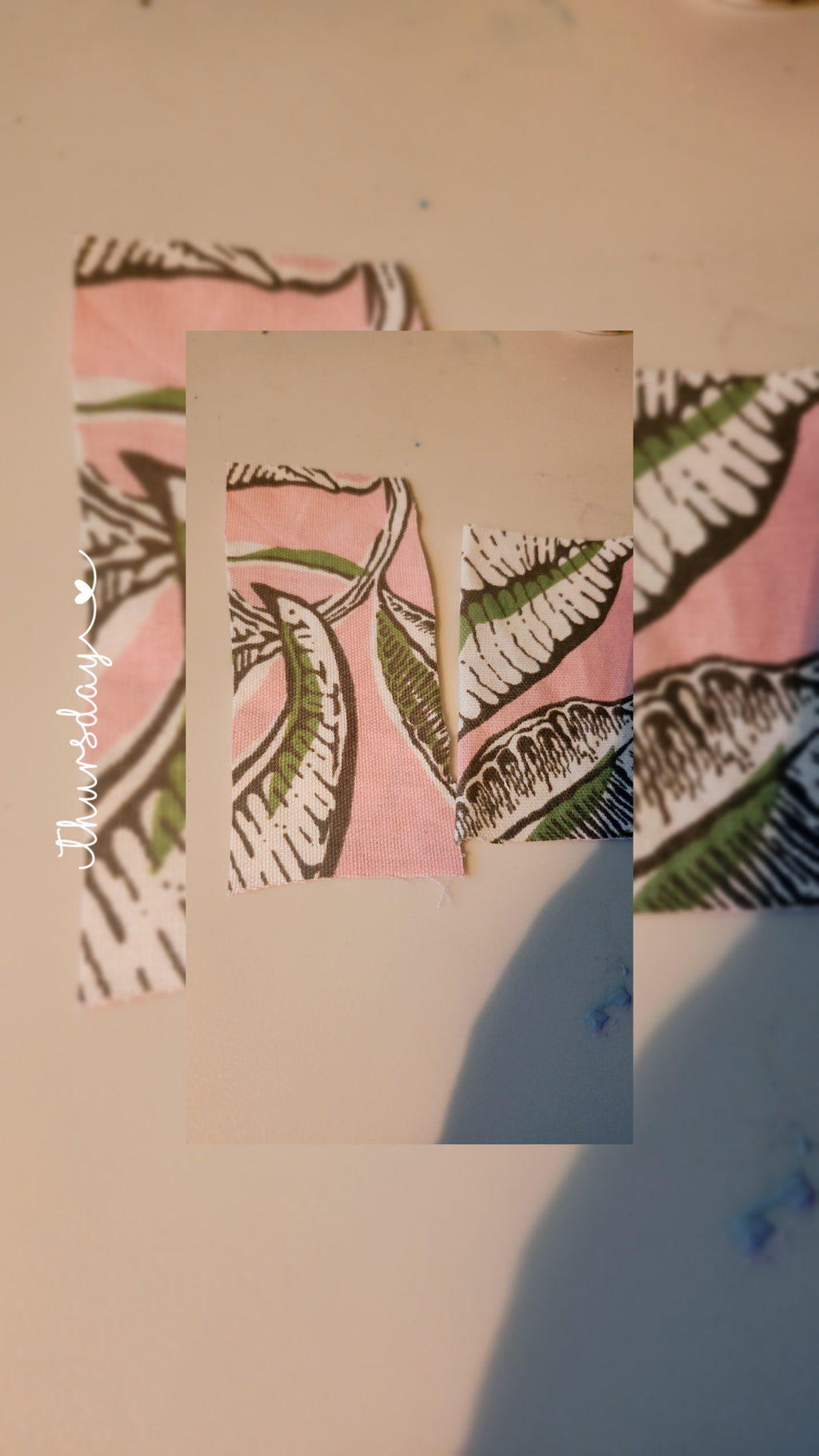 Pink & Green Leaf Fabric Bookmark | Handmade Botanical Bookmark | Cute Reading Accessory | Book Lover Gift | Cloth Bookmark