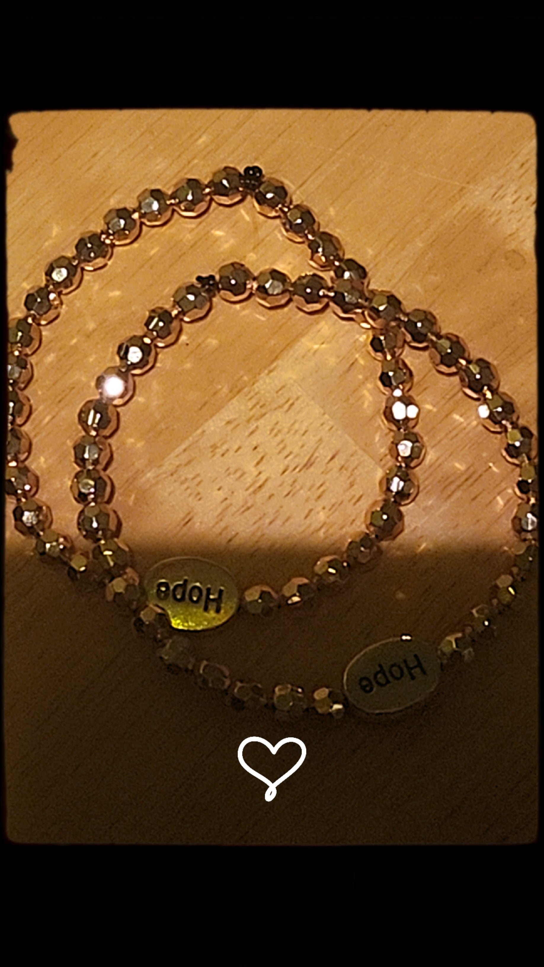 Hope Silver Oval Bracelet with Gold Beads | Inspirational Adjustable Bracelet for Women | Faith Jewelry Gift for Her