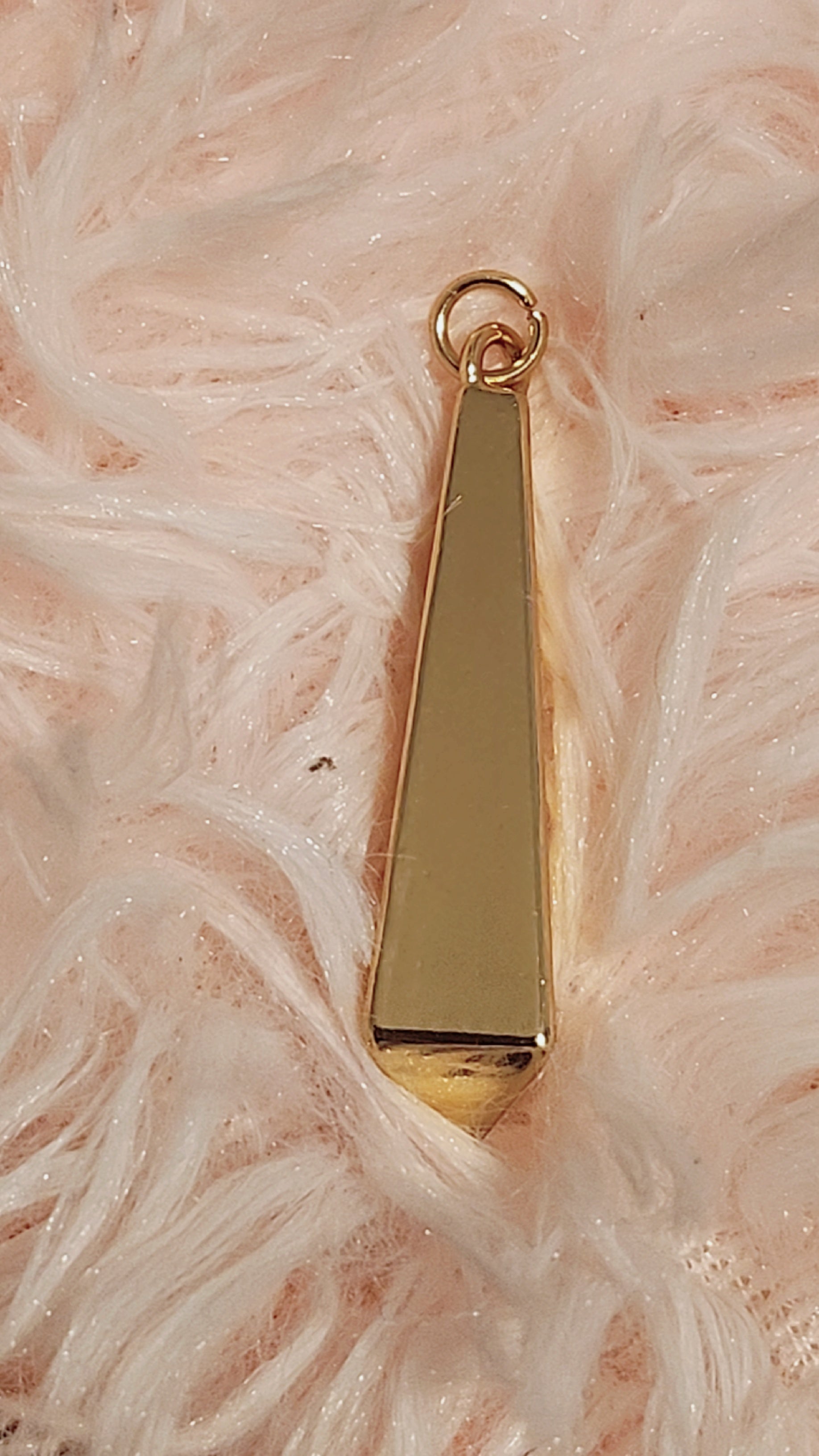 Minimalist Gold Pendant Charm, Geometric Trapezoid Charm, Gold Necklace Pendant, DIY Jewelry Charm, Modern Gold Jewelry Finding