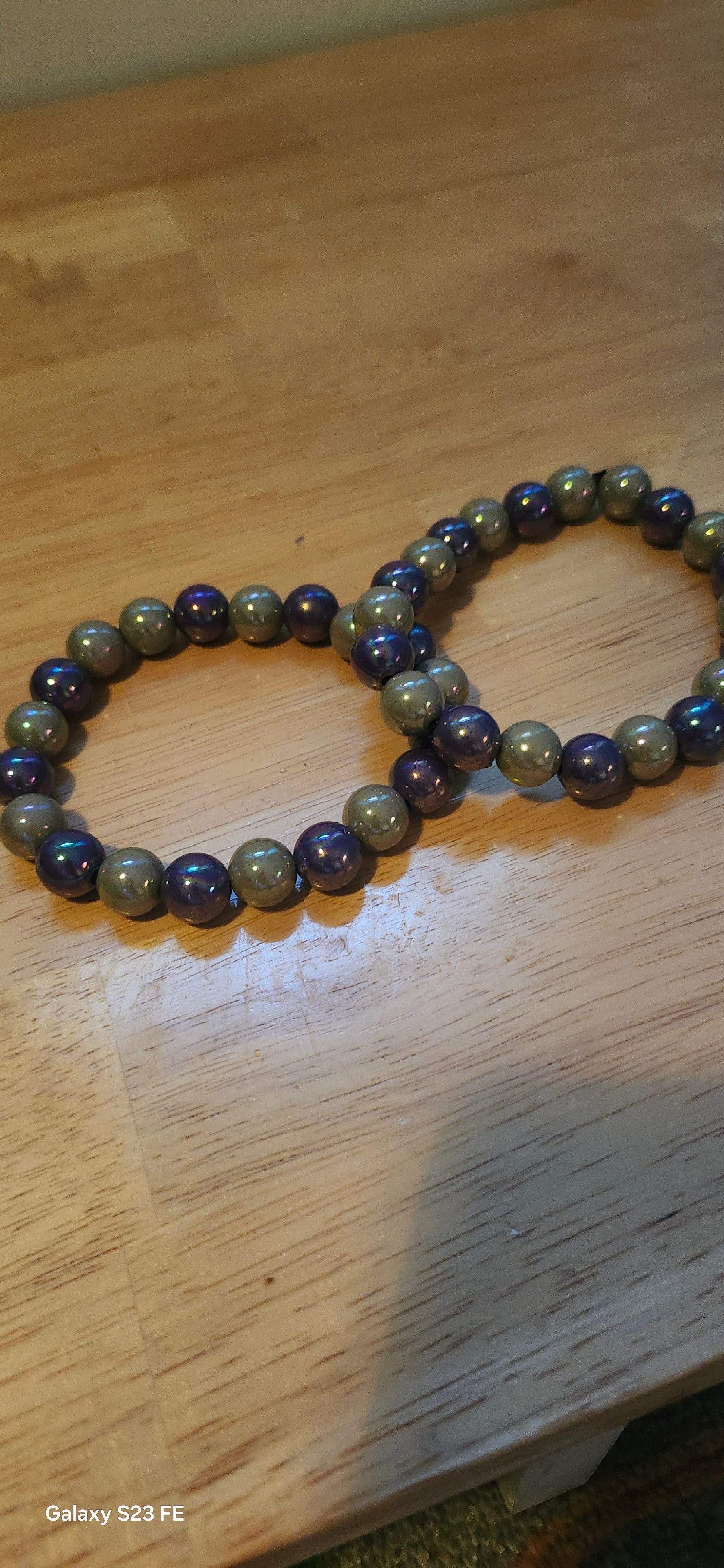 Handmade Dark Grey & Blue Purple Beaded Bracelet | Elegant Stretch Bracelet for Women | Graceform Boutique
