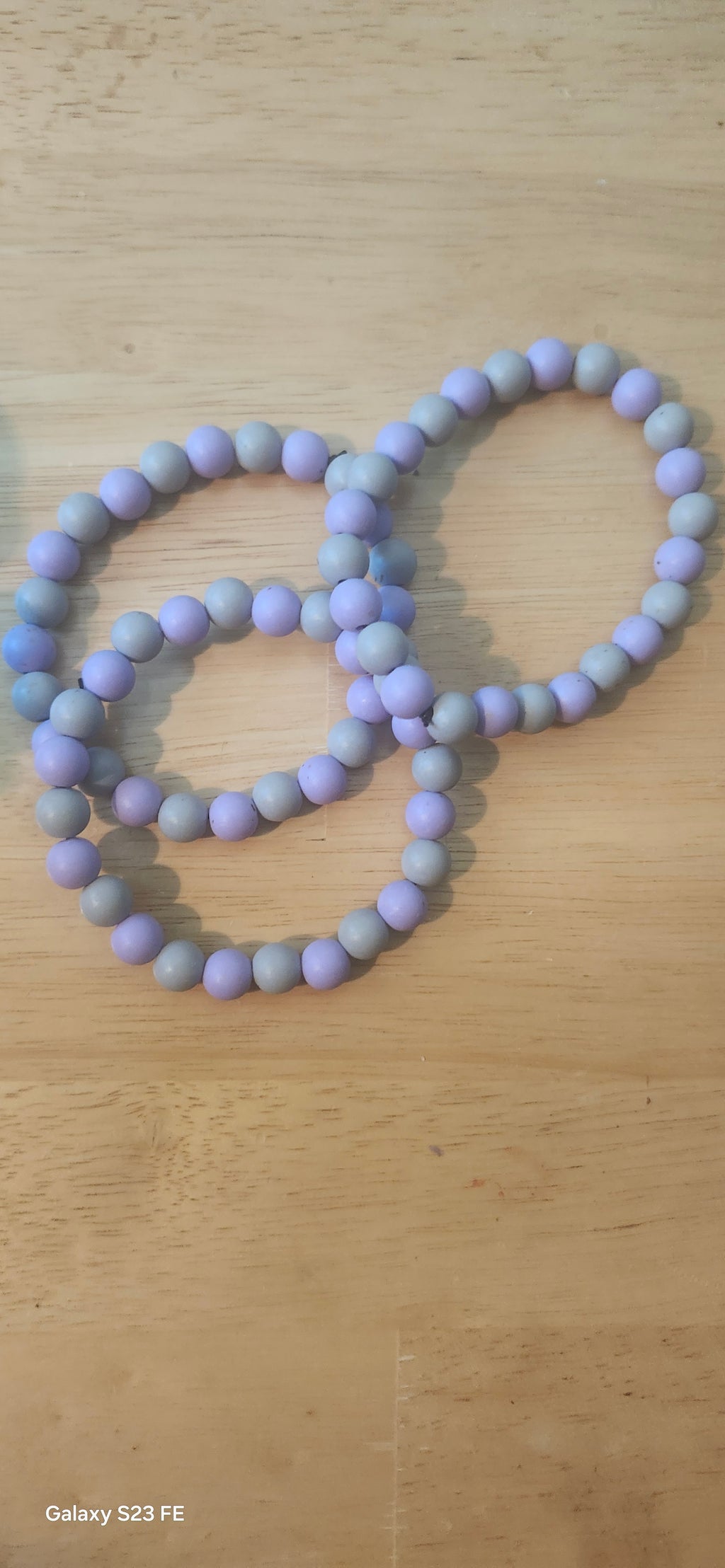 Grey & Purple Beaded Bracelet – Stylish Unisex Elastic Wristband | Handmade Fashion Jewelry Gift