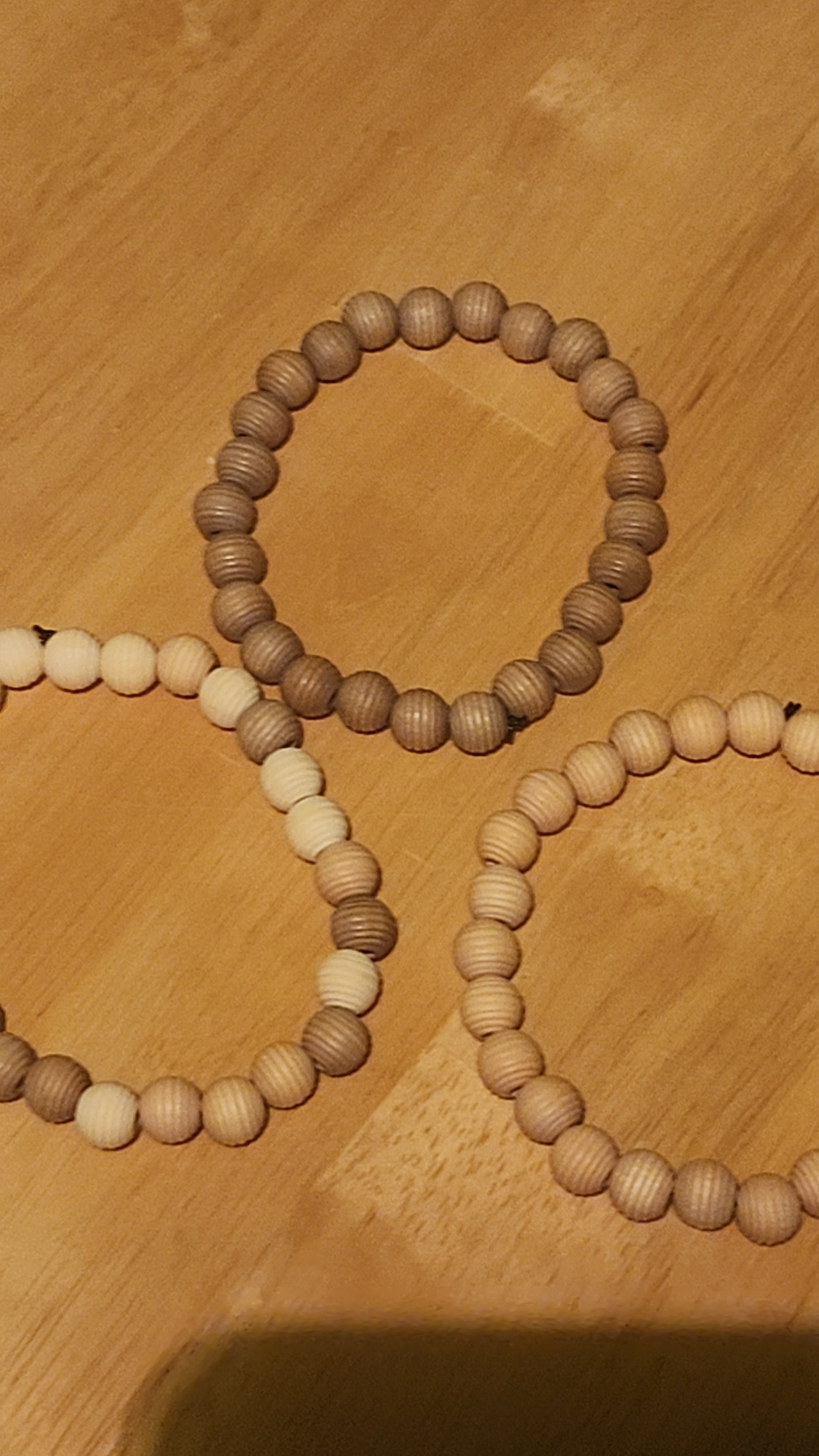 Neutral Tone Wooden Bead Bracelet | Handmade Stretch Bracelets | Minimalist Natural Jewelry