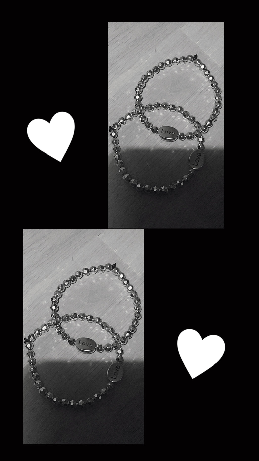 Love Silver Oval Bracelet with Gold Beads | Inspirational Adjustable Bracelet for Women | Meaningful Jewelry Gift for Her