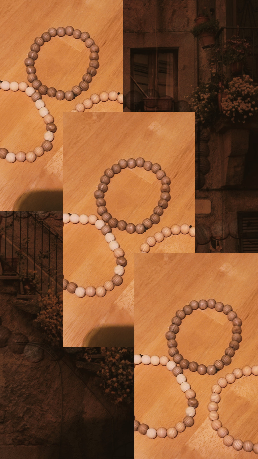 Neutral Tone Wooden Bead Bracelet | Handmade Stretch Bracelets | Minimalist Natural Jewelry