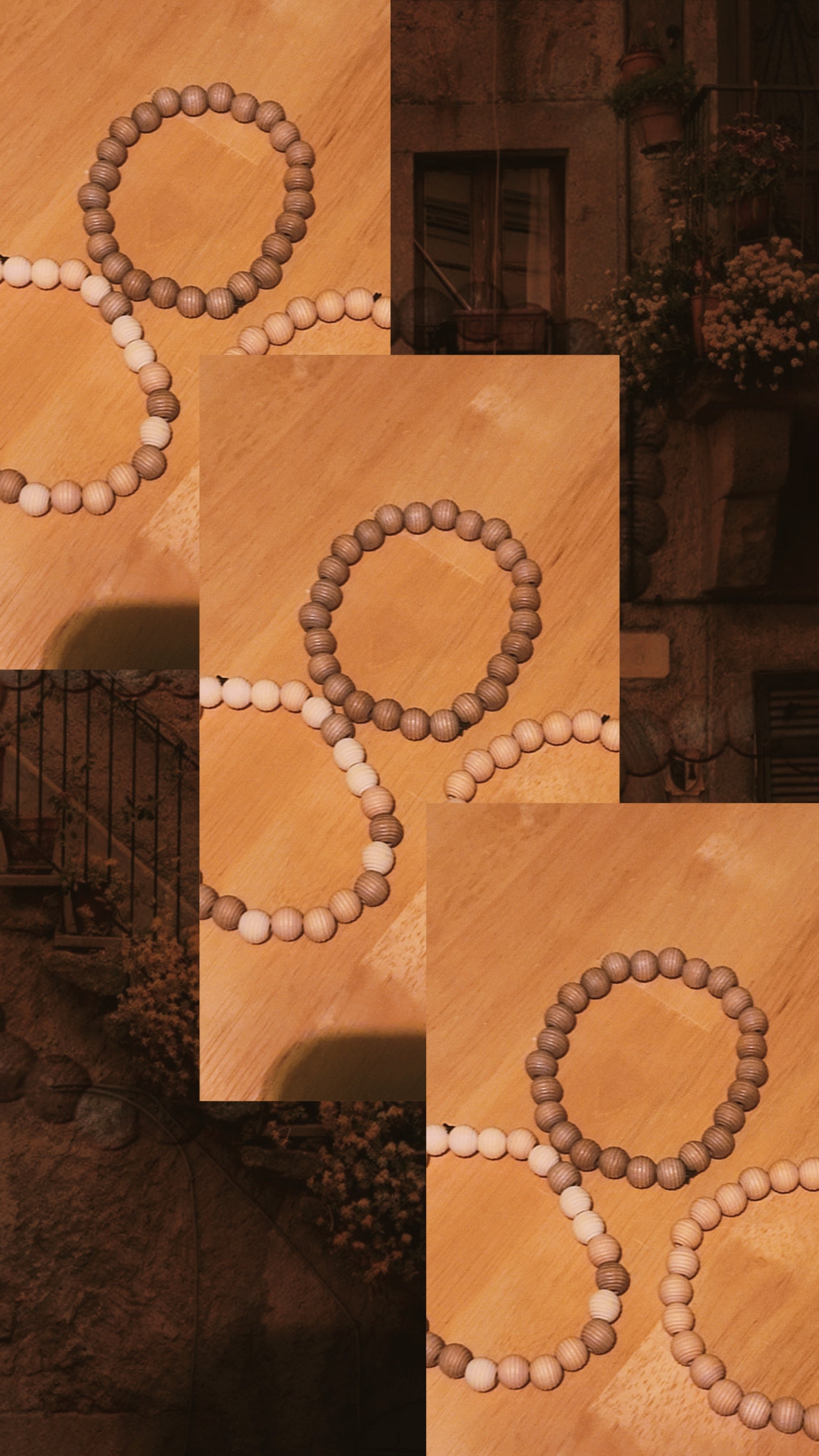 Neutral Tone Wooden Bead Bracelet | Handmade Stretch Bracelets | Minimalist Natural Jewelry