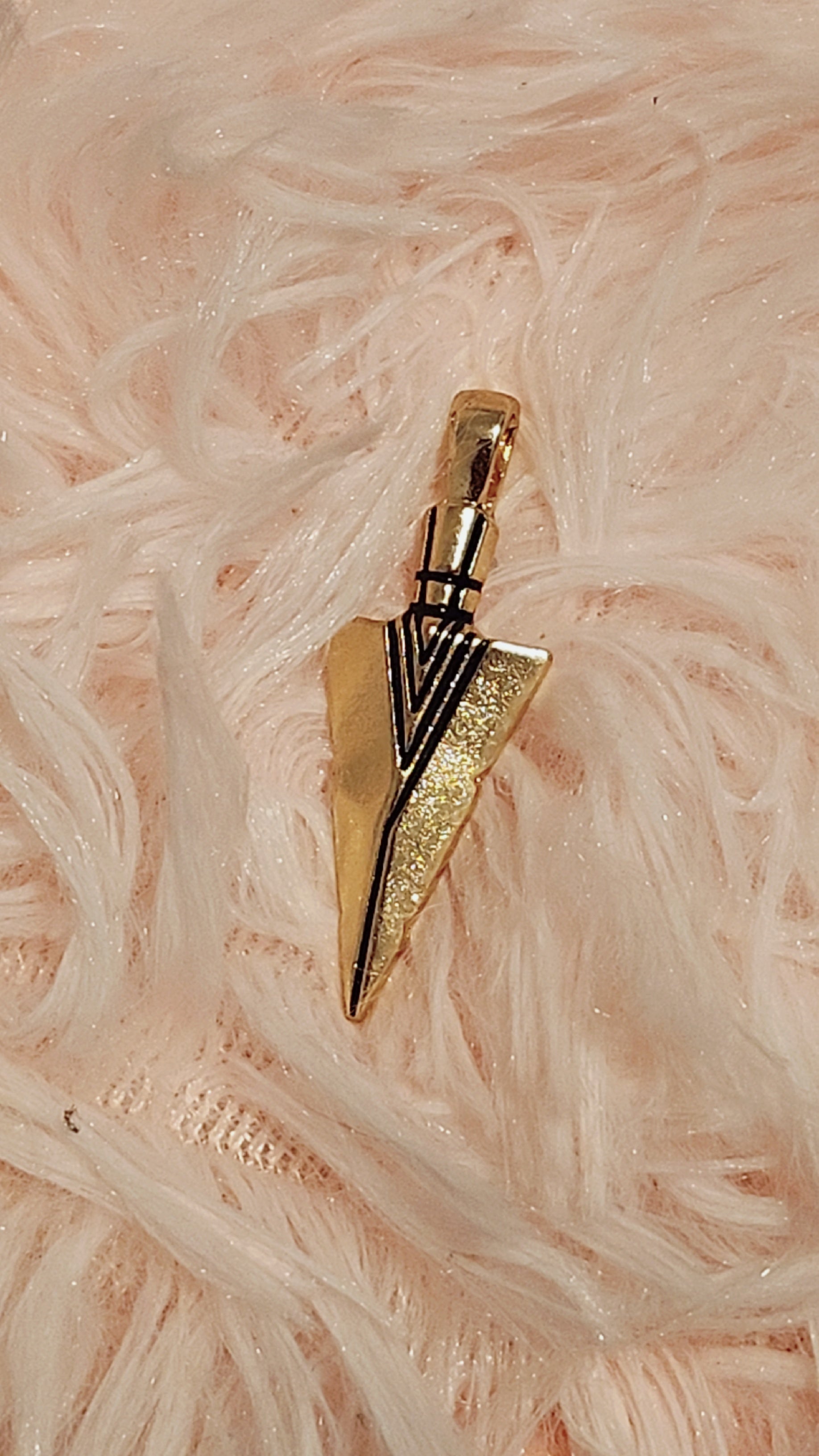 Gold Arrowhead Pendant Charm | Geometric Gold Pendant | Boho Minimalist Jewelry Charm | Statement Pendant for DIY Necklace