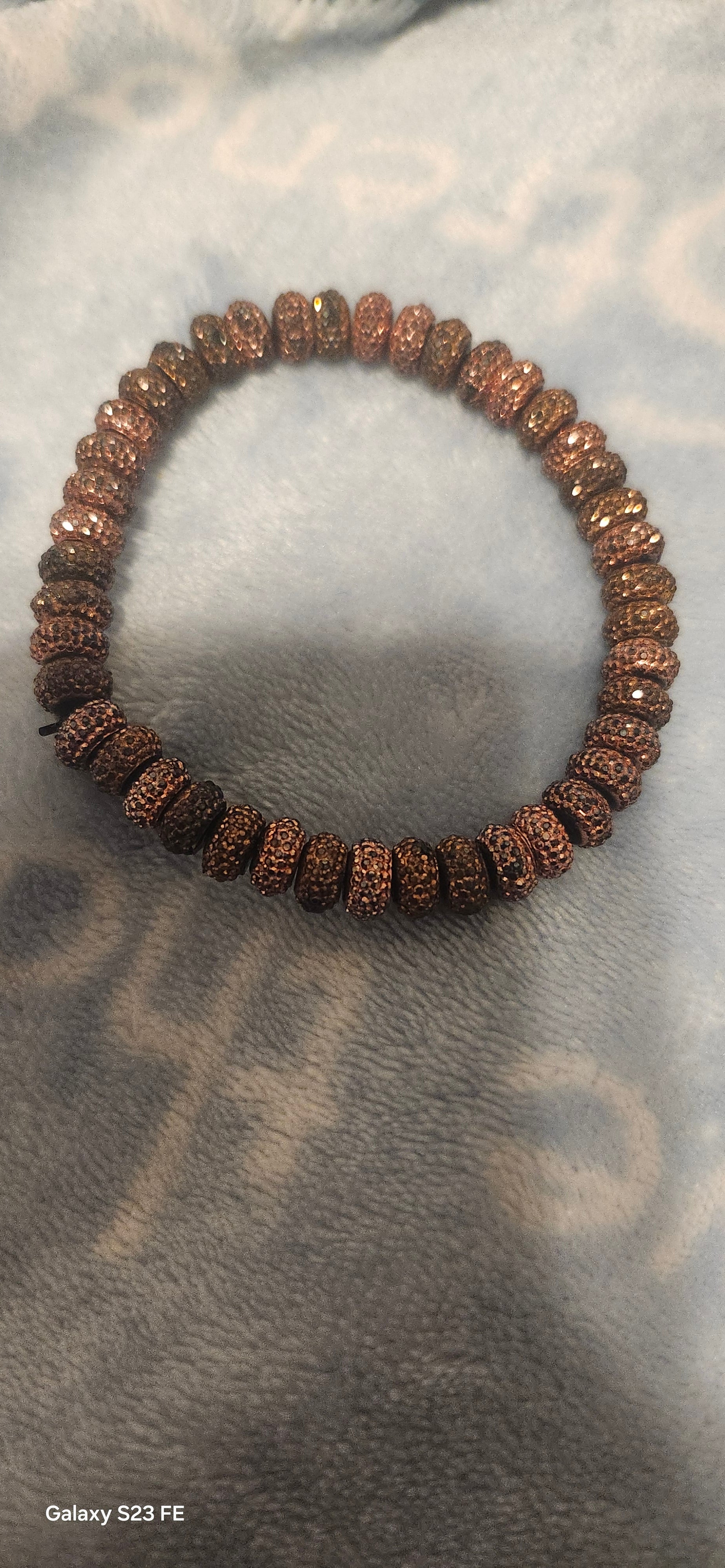 Rose Gold Rhinestone Stretch Bracelet for Women – Sparkly Crystal Beaded Fashion Jewelry