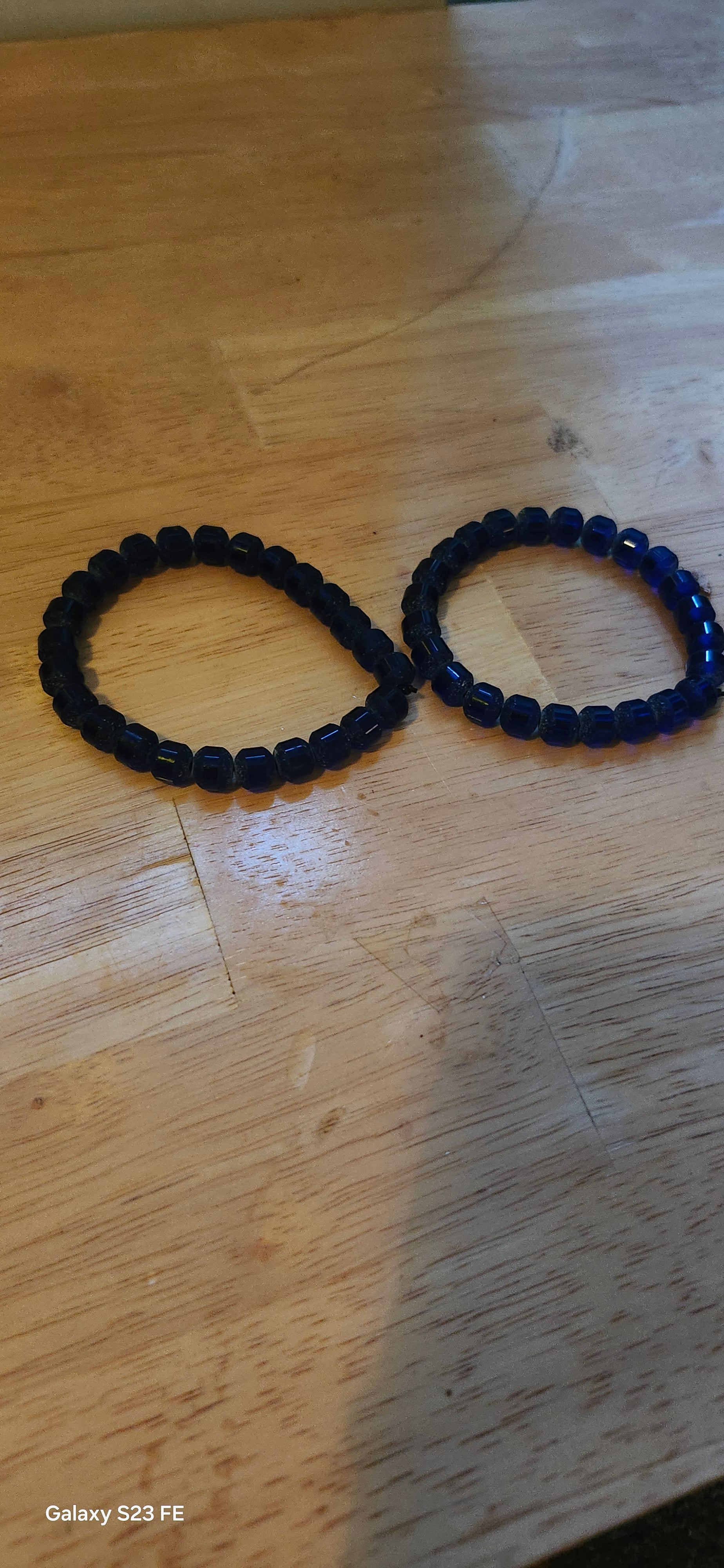 Handmade Dark Blue Beaded Bracelet | Elegant Navy Blue Stretch Bracelet for Women | Graceform Boutique