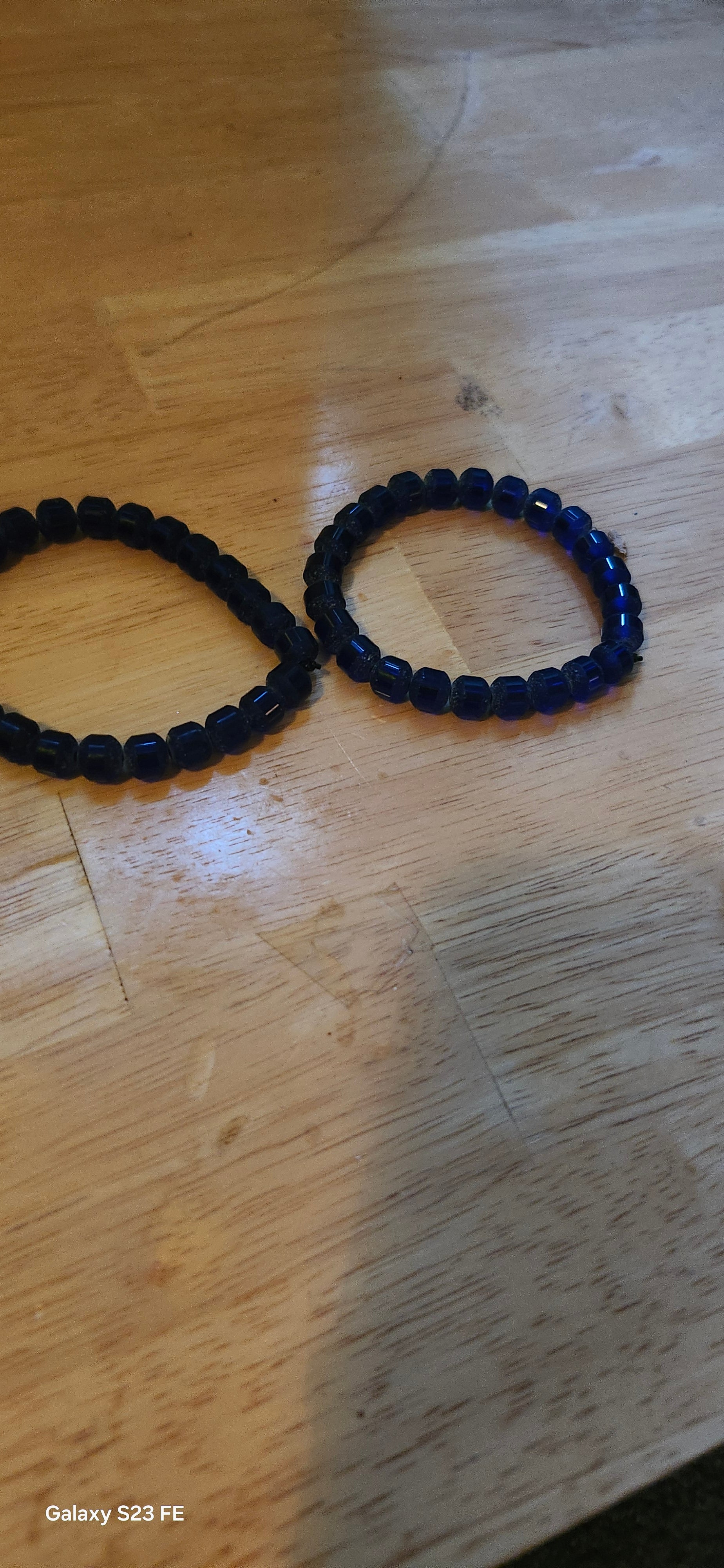 Handmade Dark Blue Beaded Bracelet | Elegant Navy Blue Stretch Bracelet for Women | Graceform Boutique